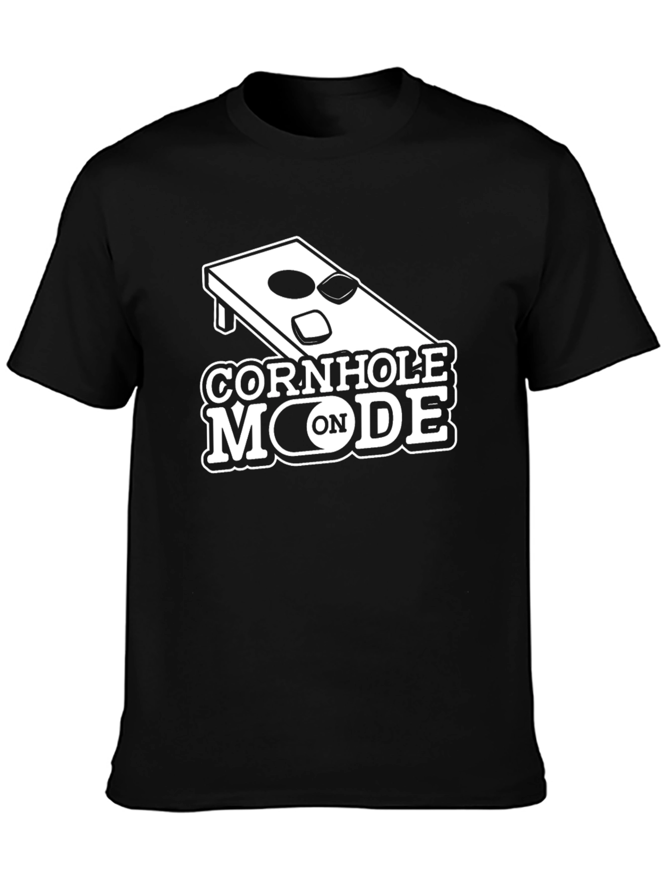 Cornhole Mode On Black Graphic Tee
