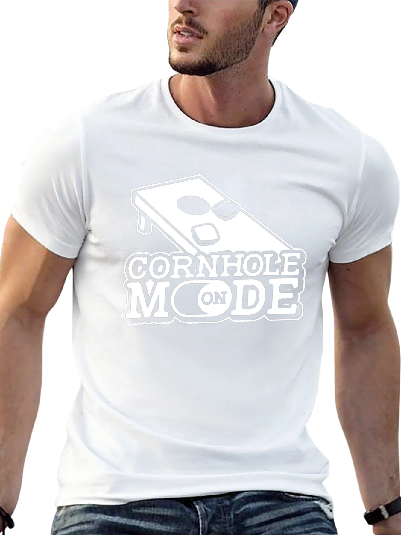 Cornhole Mode On Black Graphic Tee