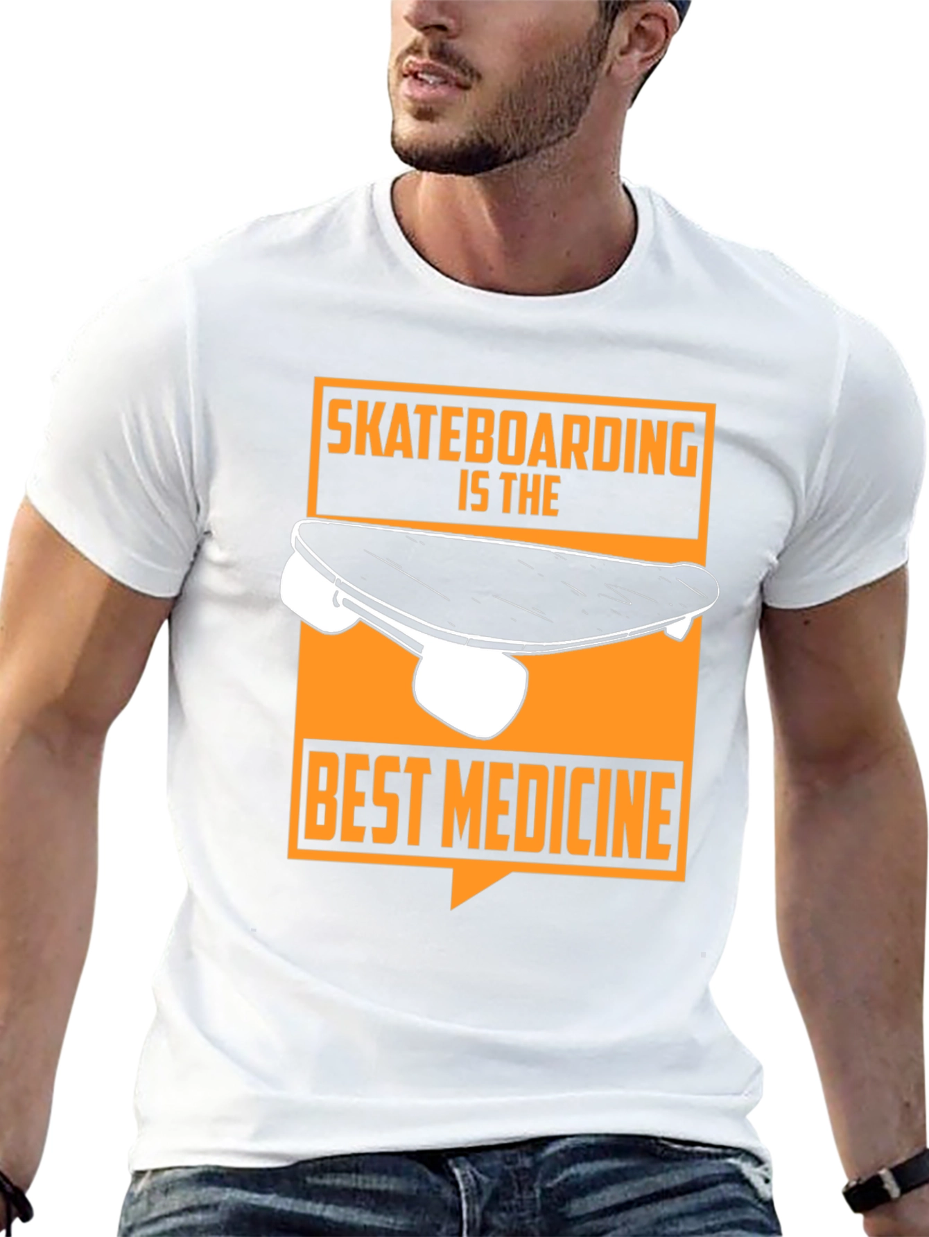 Skateboarding is the Best Medicine Graphic Tee