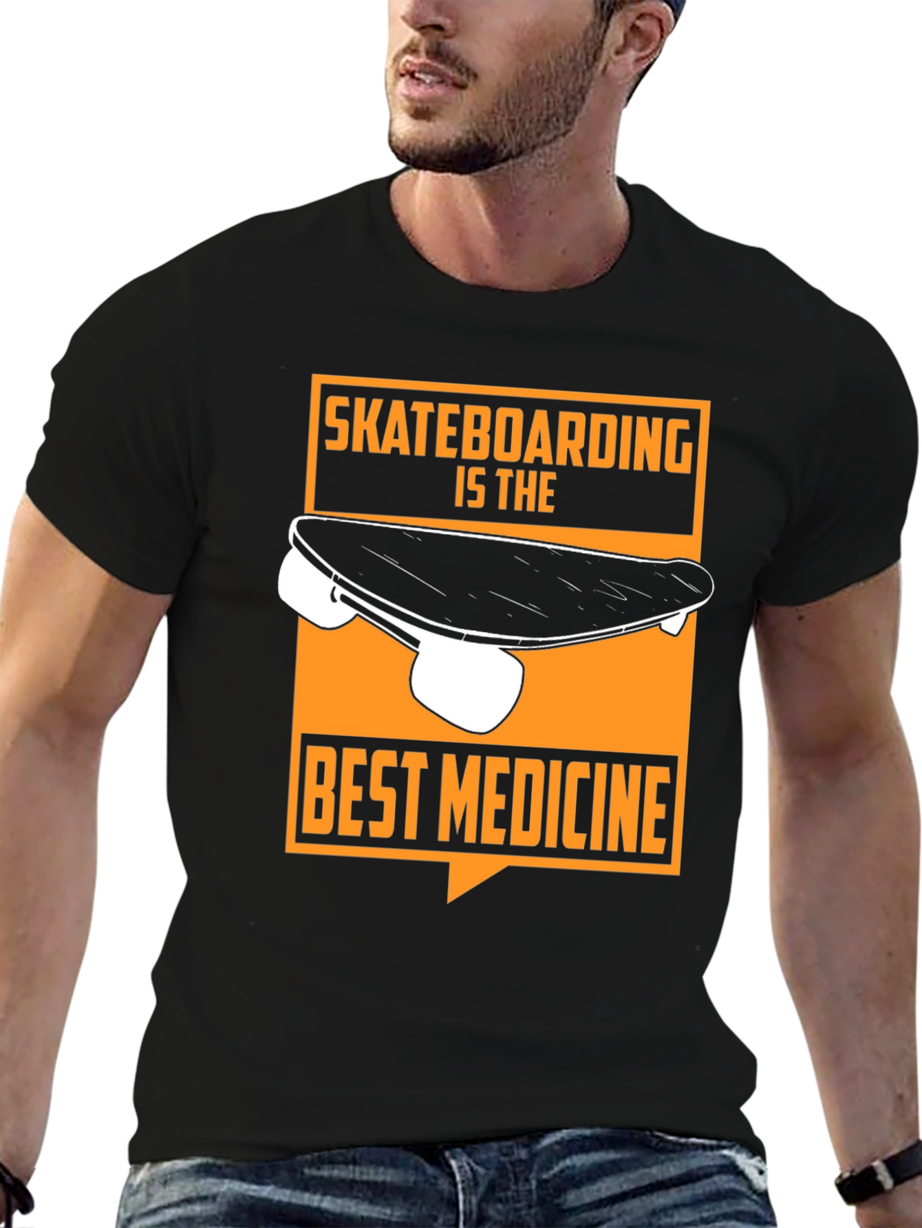 Skateboarding is the Best Medicine Graphic Tee