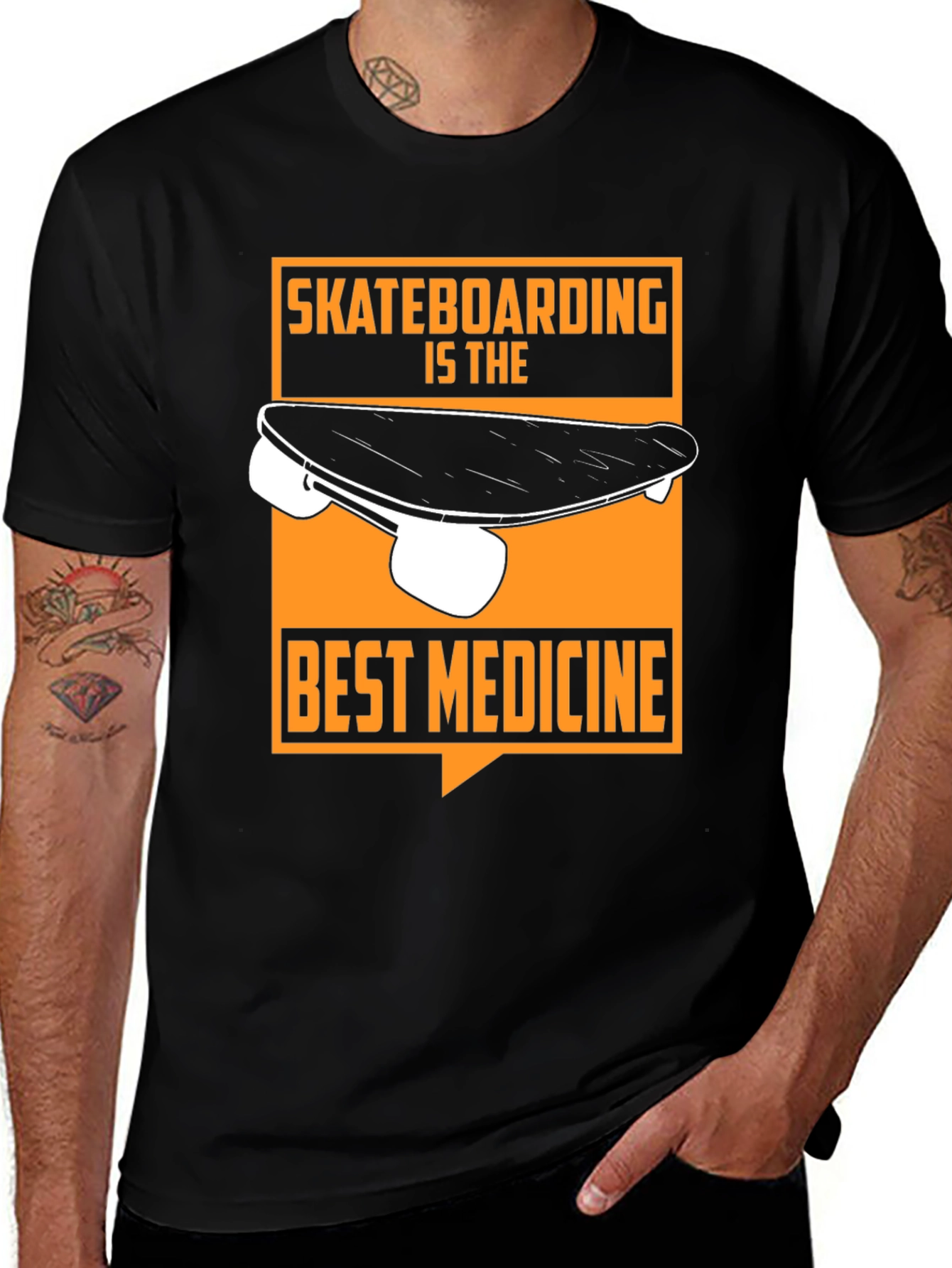 Skateboarding is the Best Medicine Graphic Tee