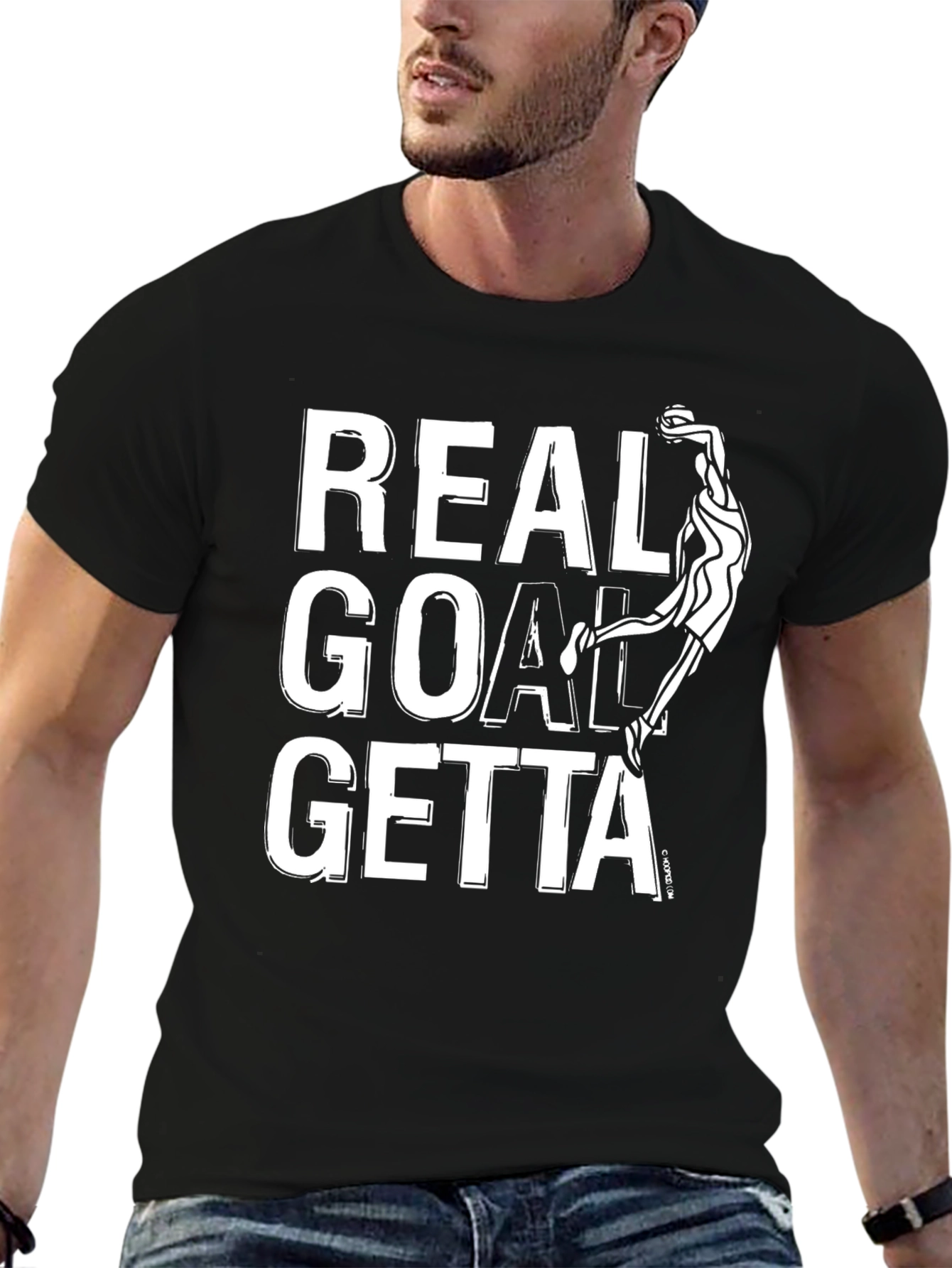 Real Goal Getta Black Graphic T-Shirt
