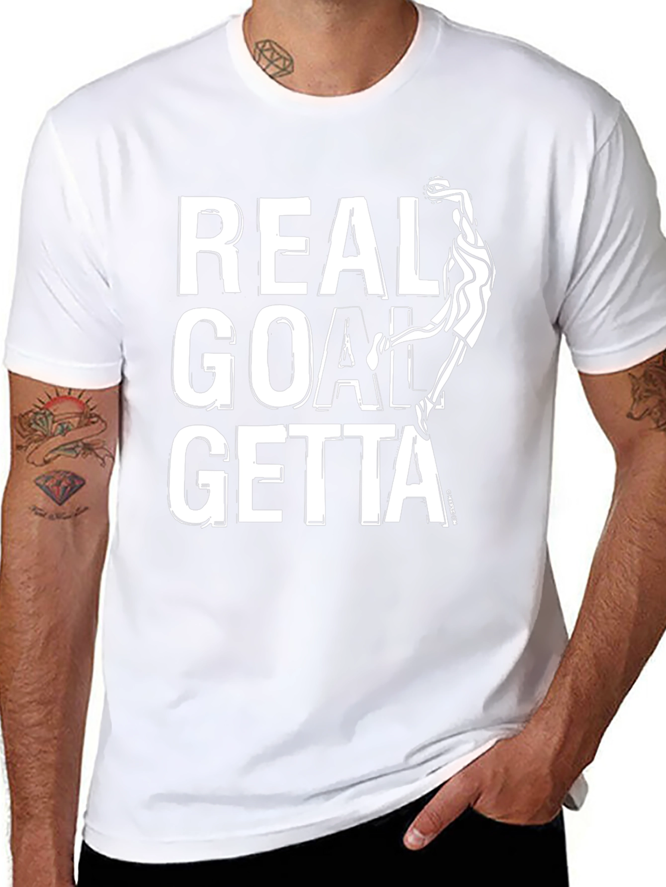 Real Goal Getta Black Graphic T-Shirt