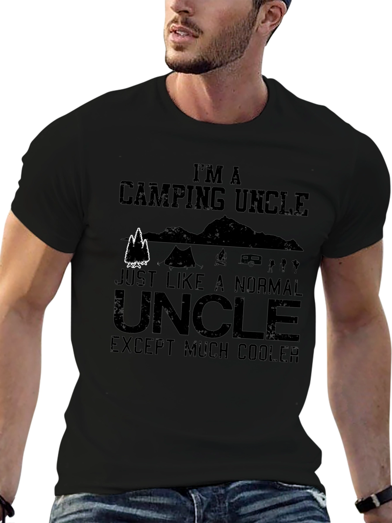 Camping Uncle T-Shirt - Funny Cool Graphic Tee