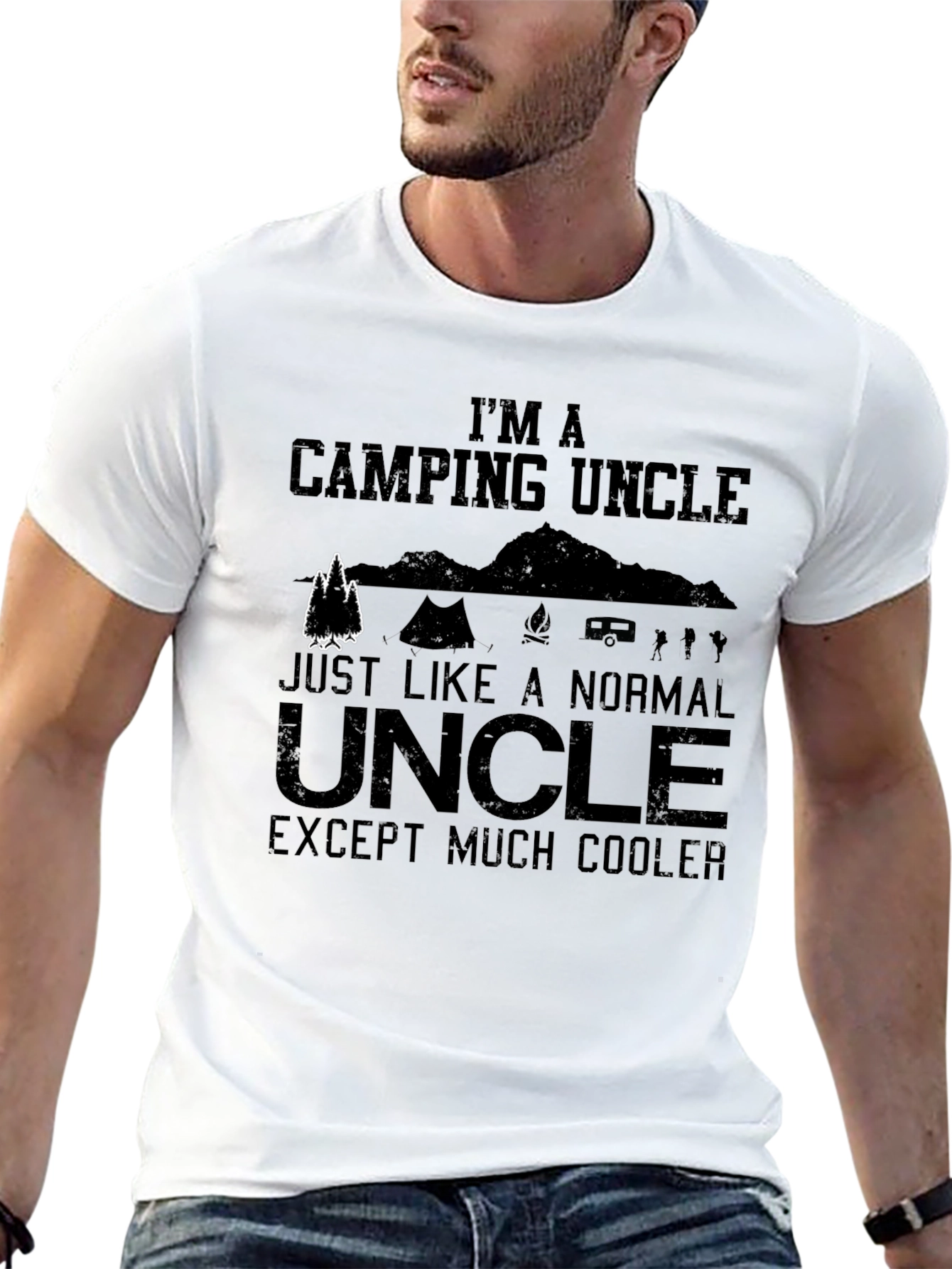 Camping Uncle T-Shirt - Funny Cool Graphic Tee
