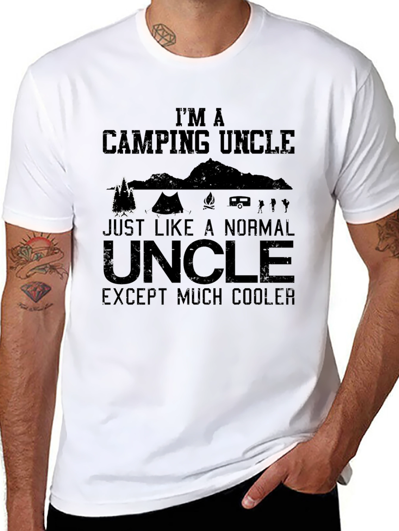 Camping Uncle T-Shirt - Funny Cool Graphic Tee