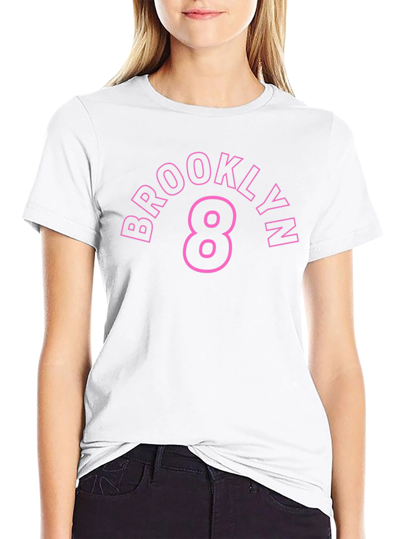 Brooklyn 8 Pink Graphic Black T-Shirt