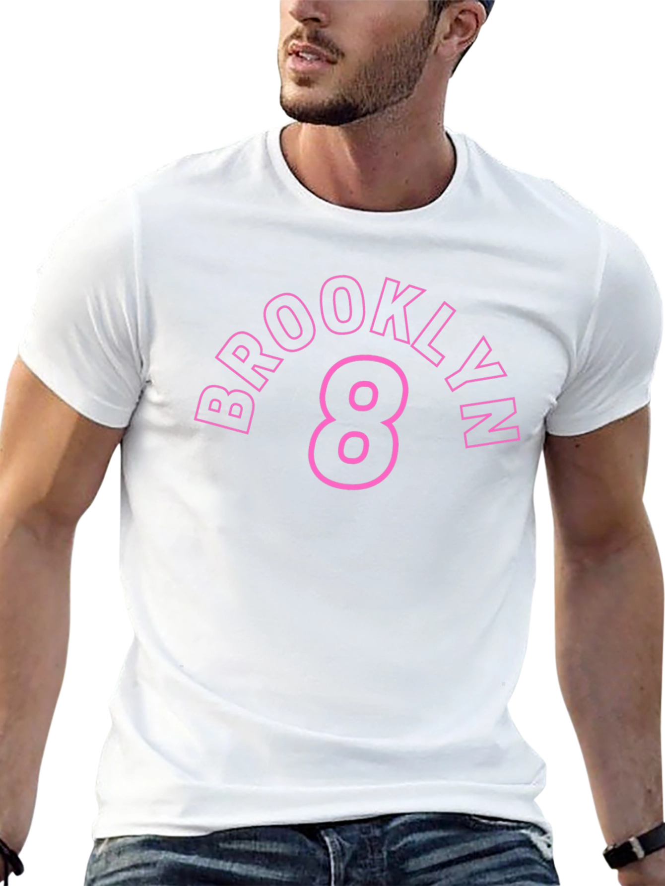 Brooklyn 8 Pink Graphic Black T-Shirt