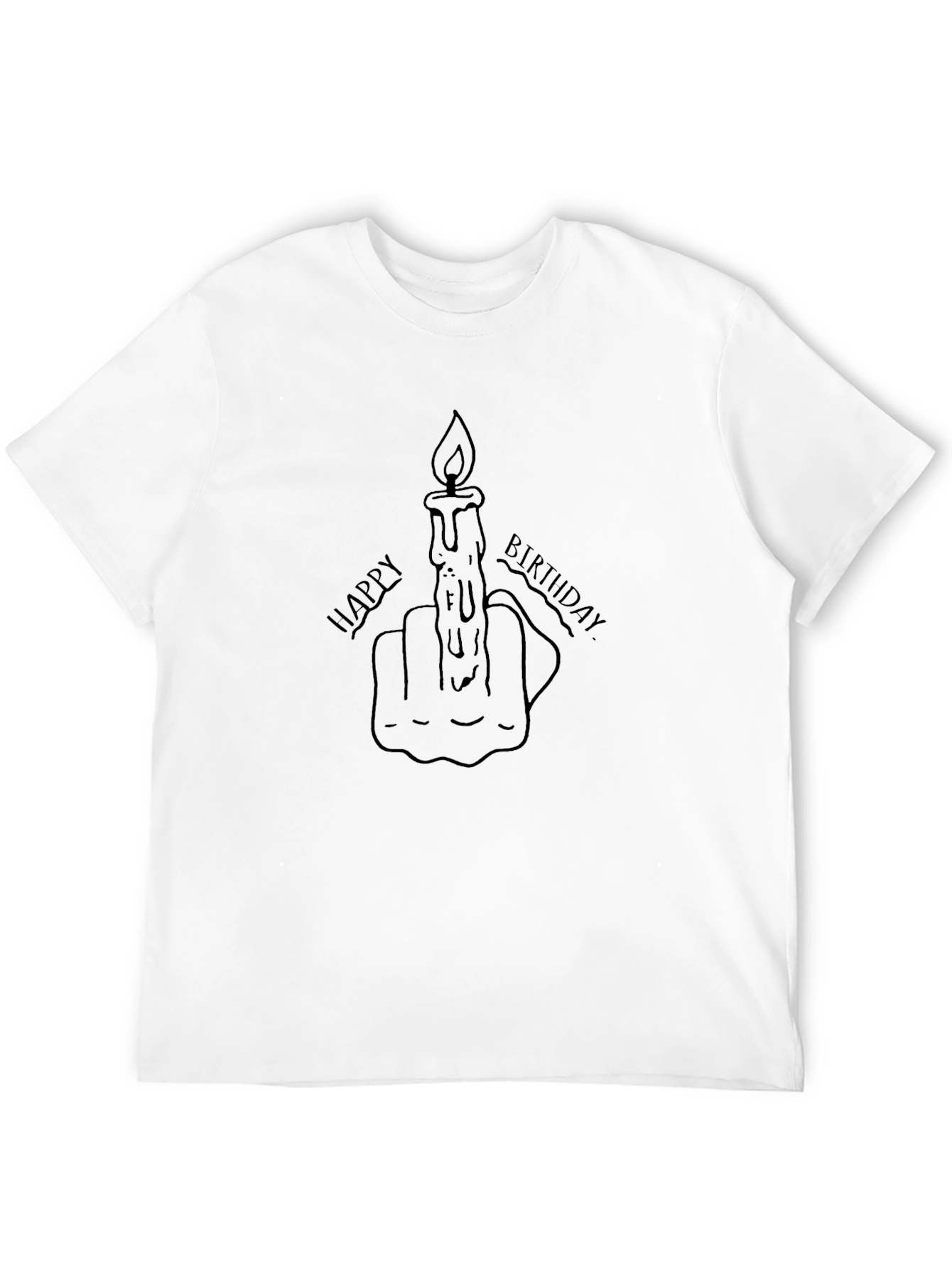 Happy Birthday Middle Finger Candle Graphic Tee