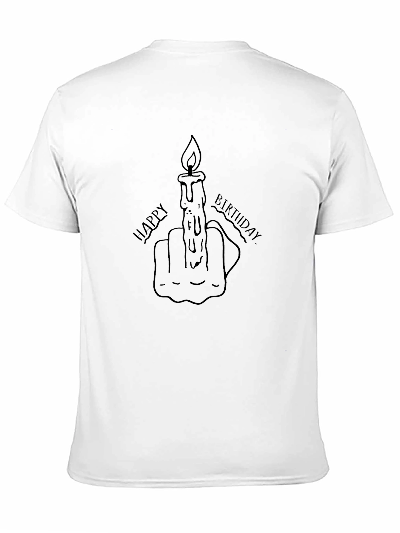 Happy Birthday Middle Finger Candle Graphic Tee