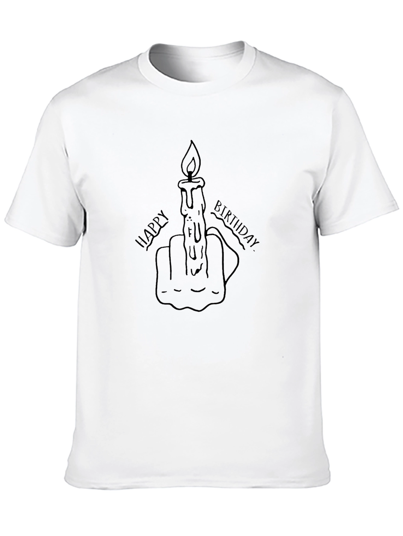 Happy Birthday Middle Finger Candle Graphic Tee