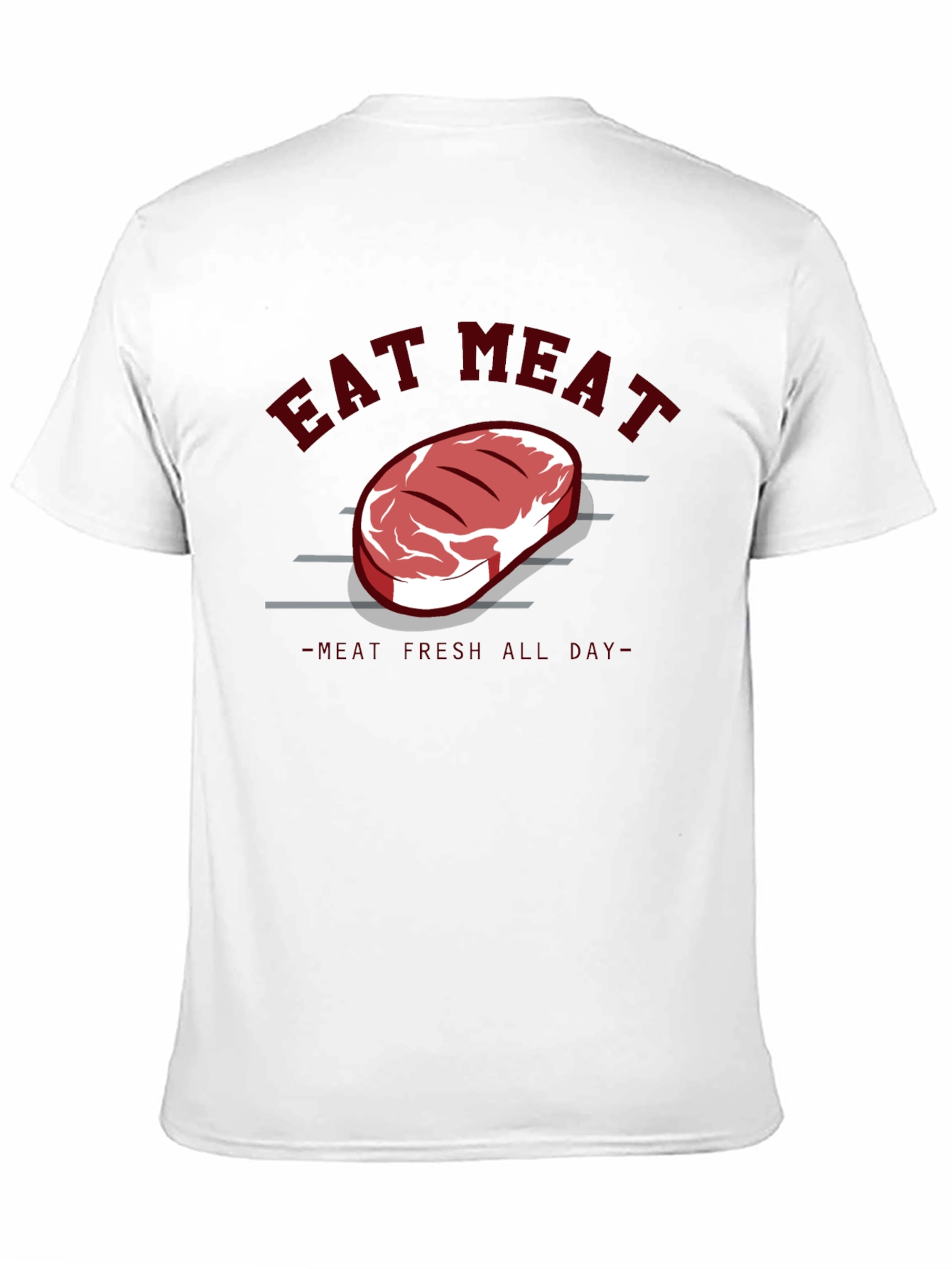 Eat Meat Steak Graphic Tee - Black Cotton T-Shirt