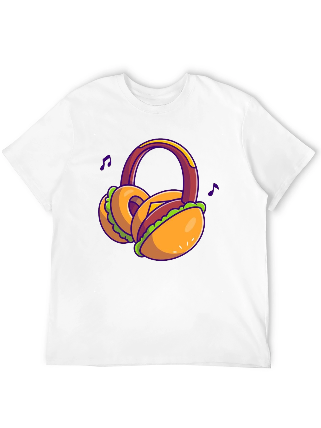 Novelty Burger Headphones T-Shirt - Black