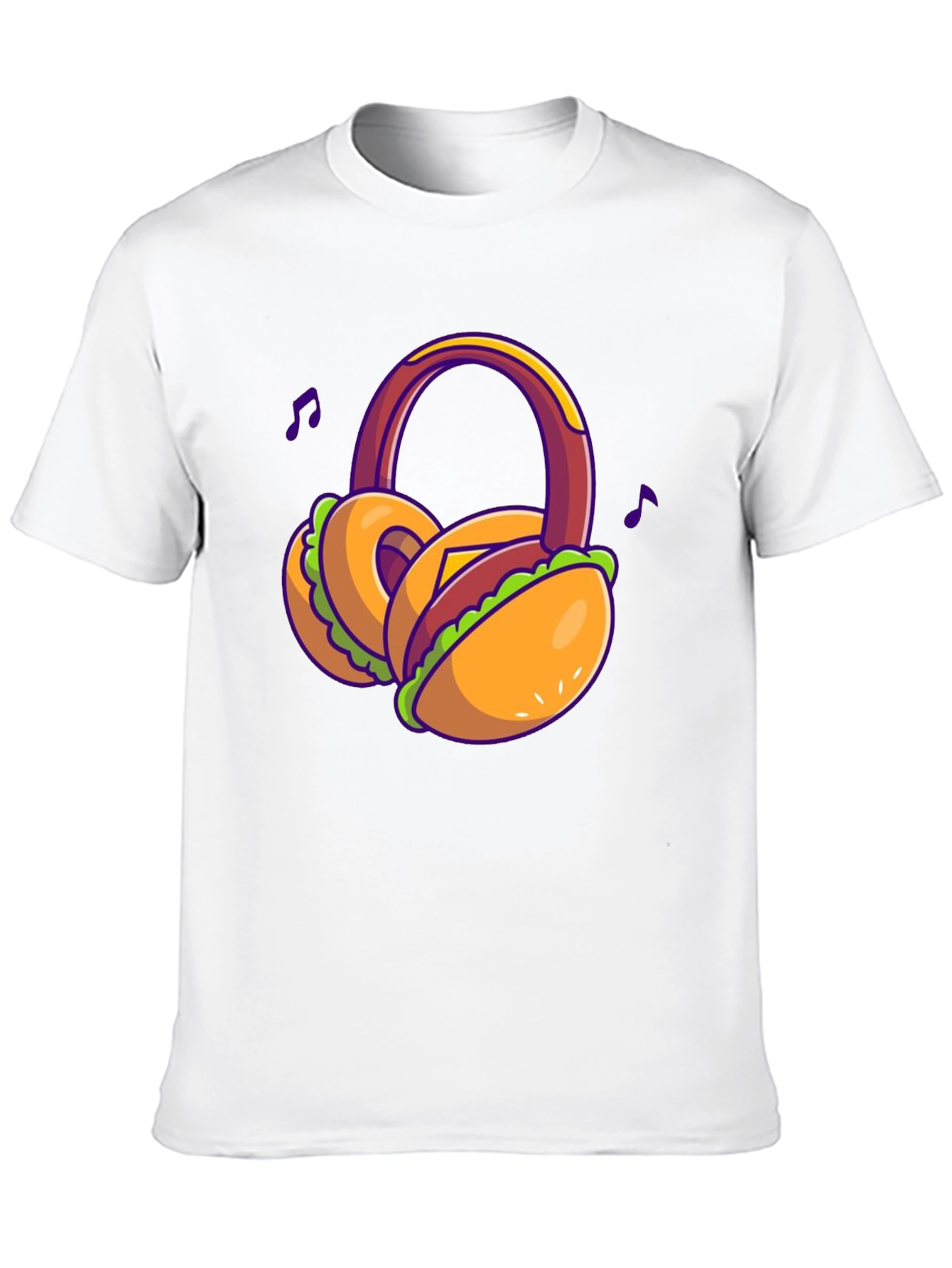 Novelty Burger Headphones T-Shirt - Black