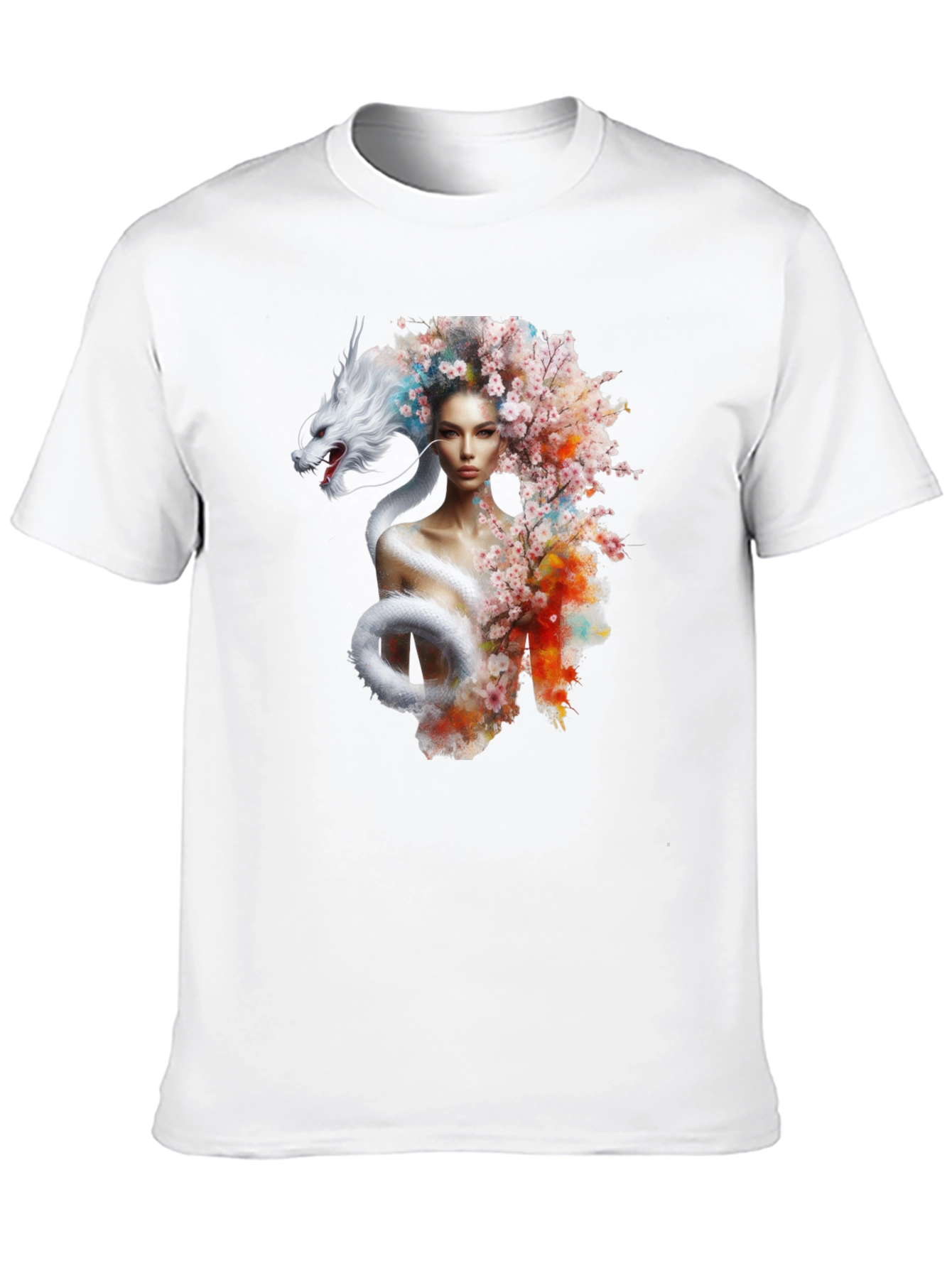 Dragon Woman Graphic Tee - Stylish Black T-Shirt
