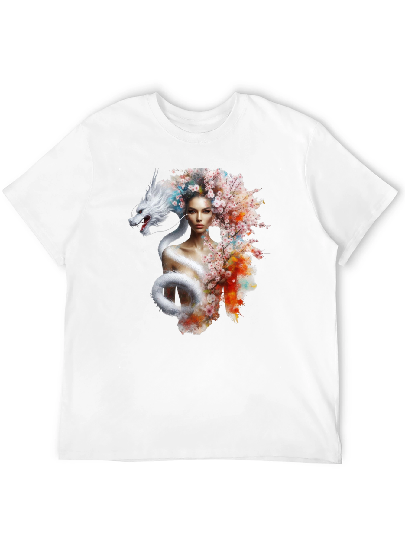 Dragon Woman Graphic Tee - Stylish Black T-Shirt