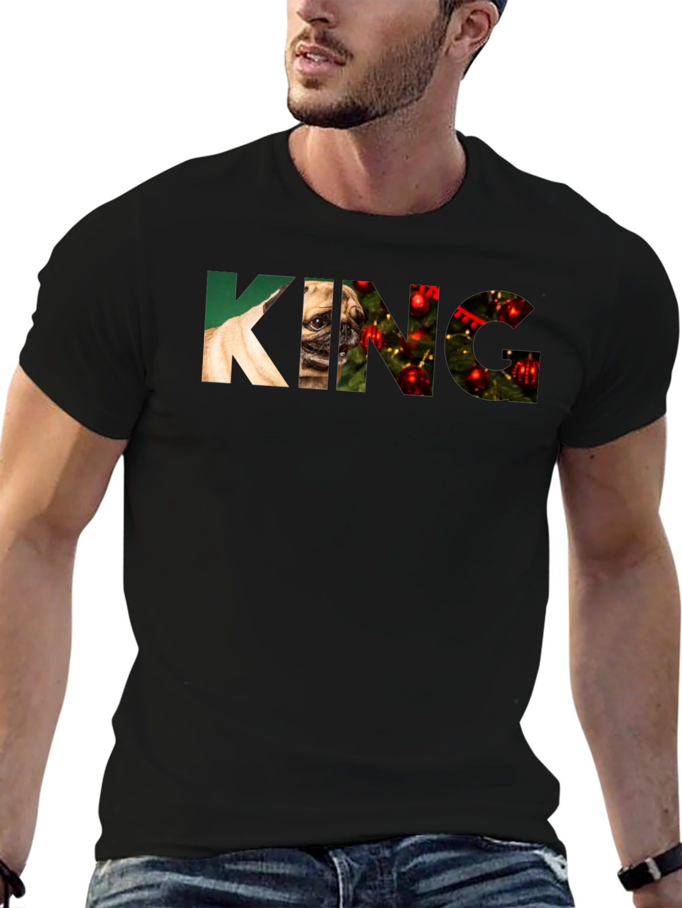 Pug King Graphic T-Shirt - Christmas Edition