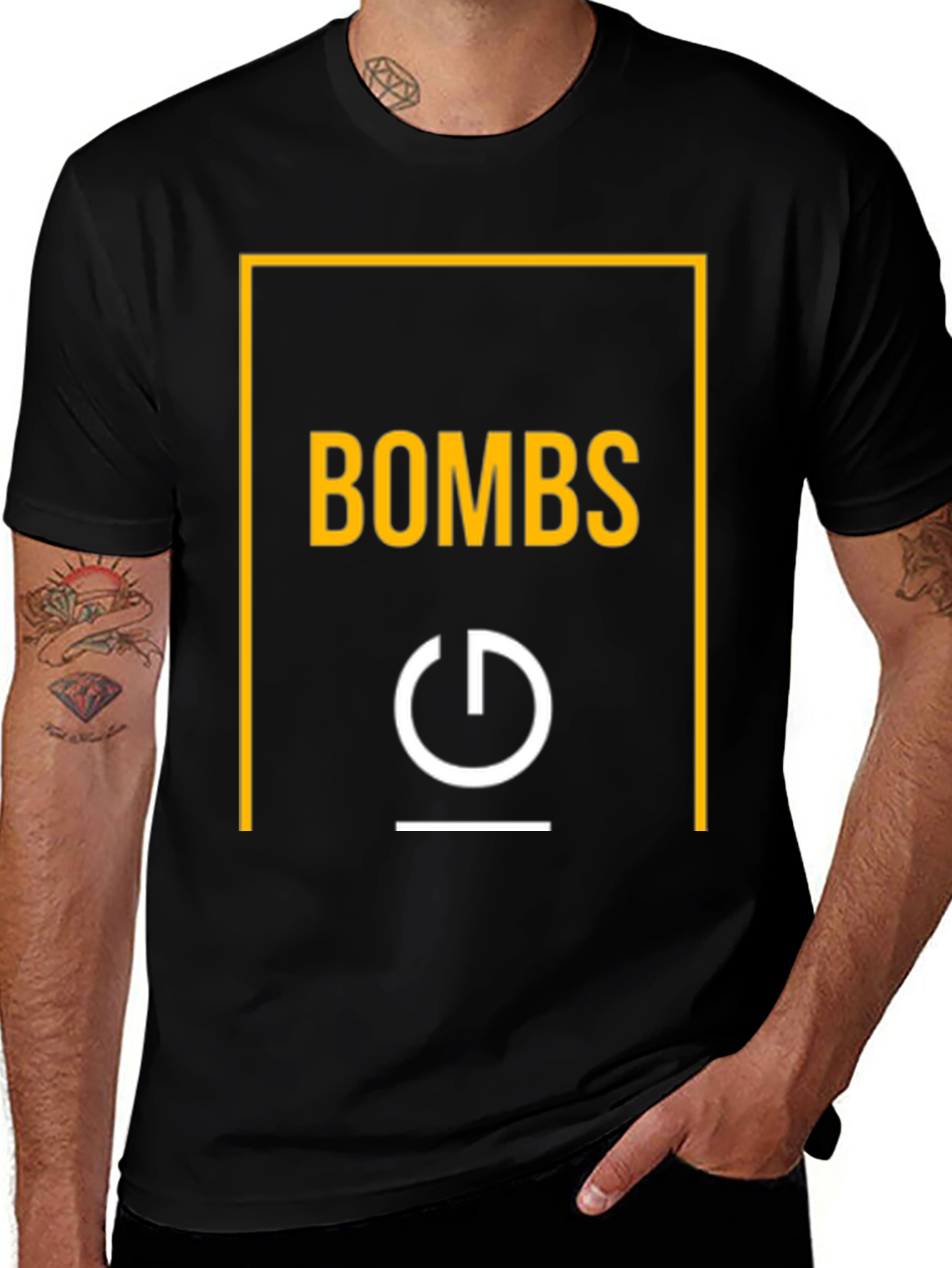 Bombs Graphic Tee - Trendy Power Button Design