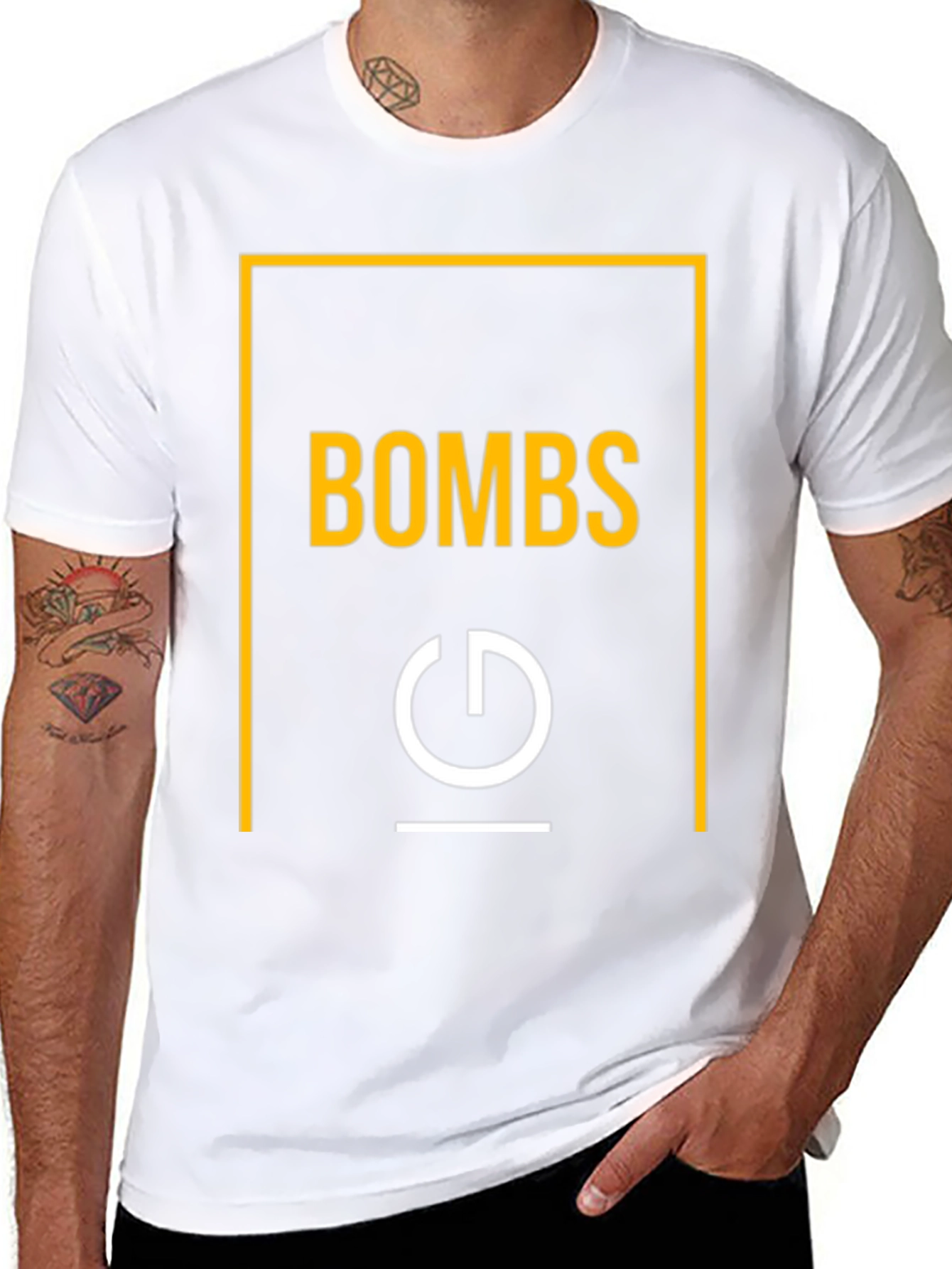 Bombs Graphic Tee - Trendy Power Button Design