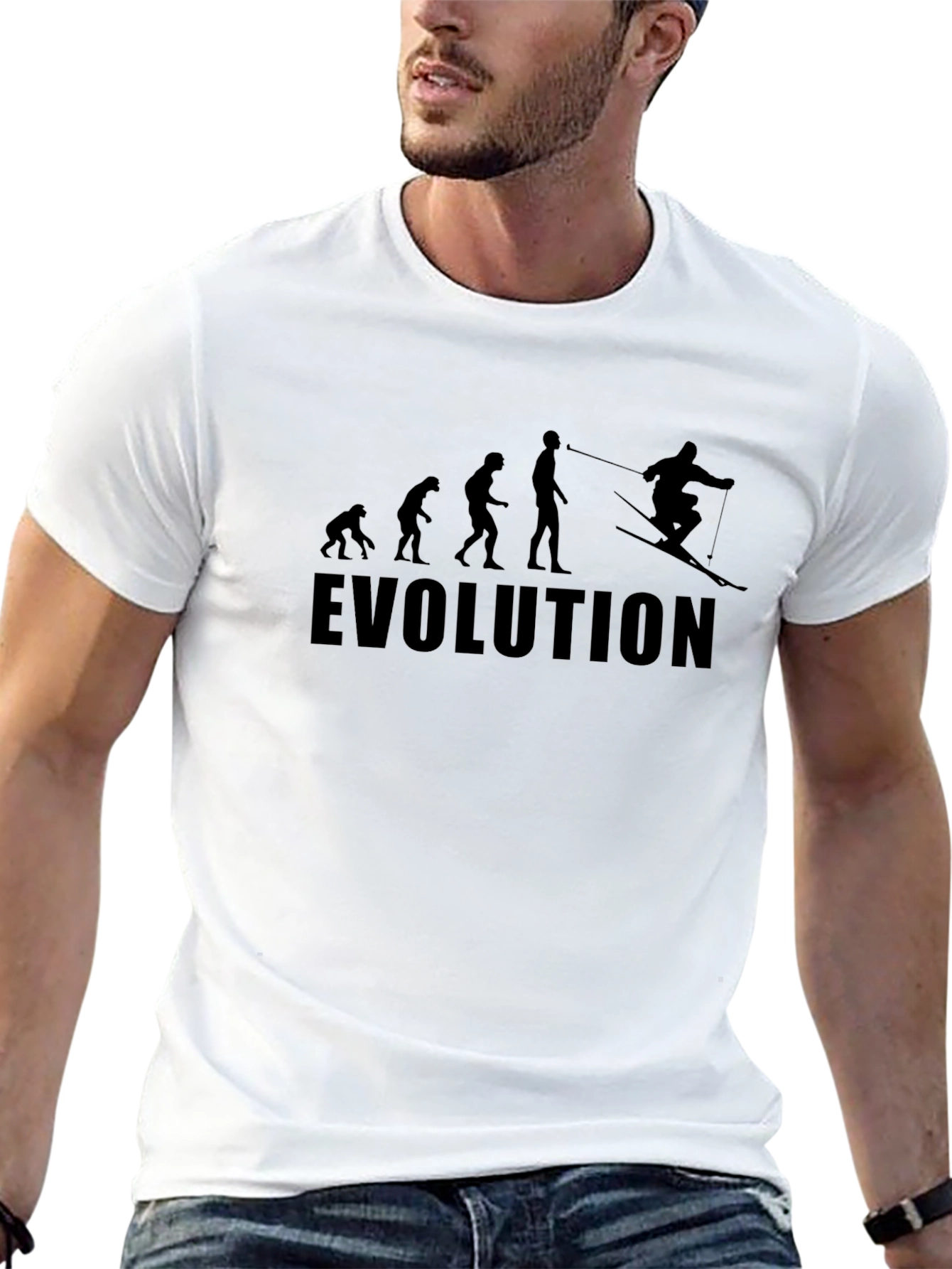 Evolution Skiing T-Shirt - Funny Graphic Tee