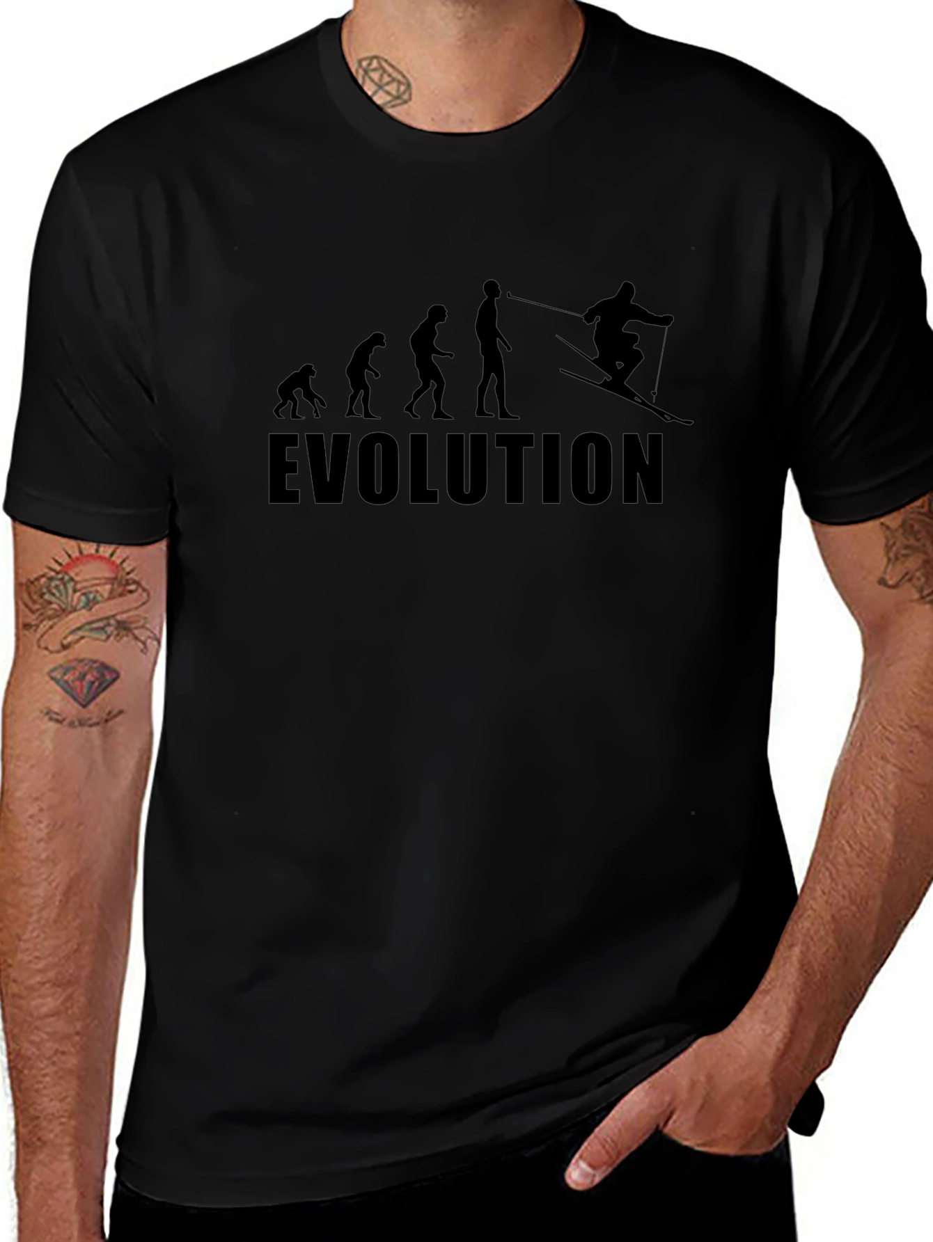 Evolution Skiing T-Shirt - Funny Graphic Tee