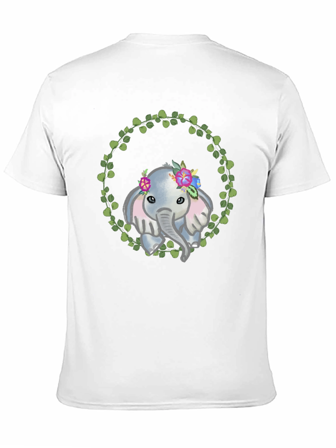 Elephant Floral Wreath Graphic Tee