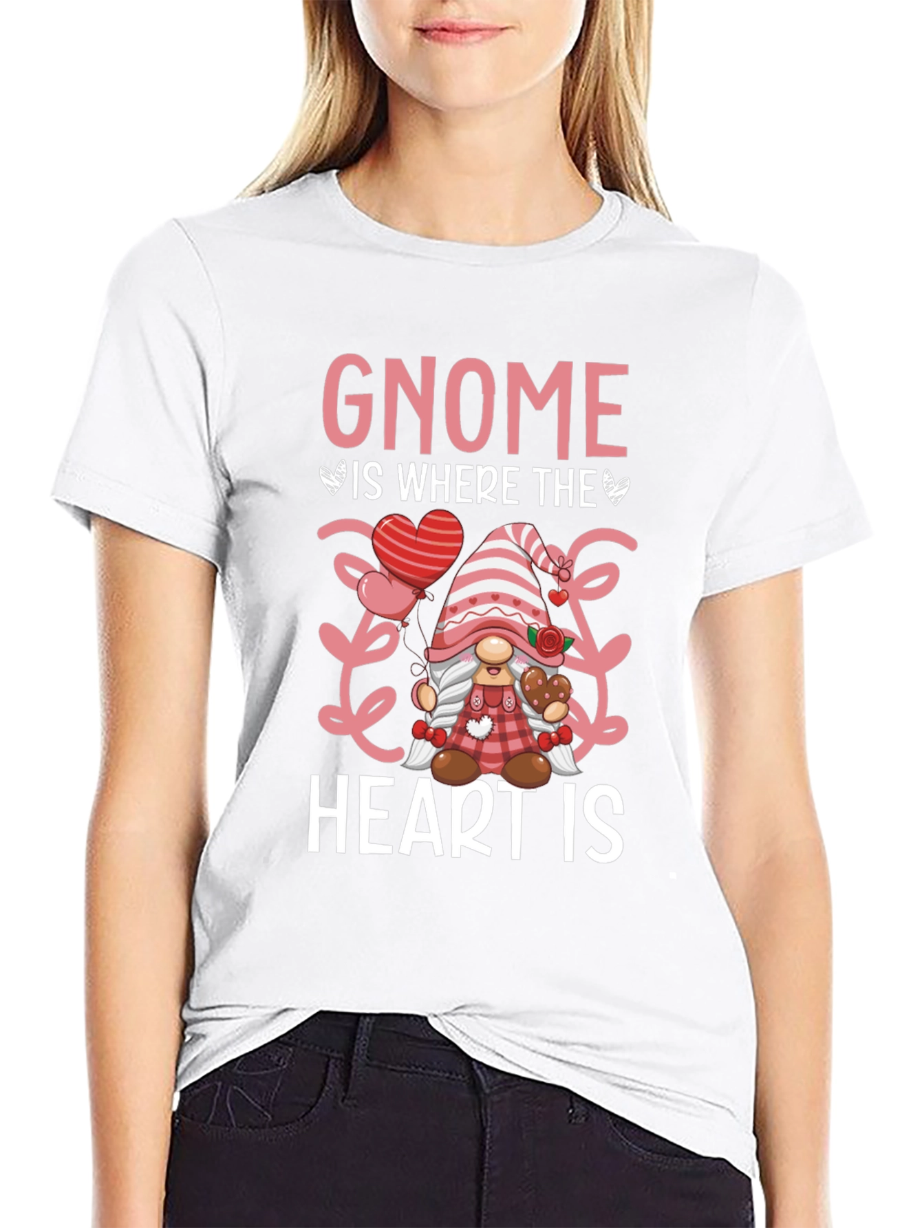Gnome Is Where The Heart Is Valentines Day T-Shirt