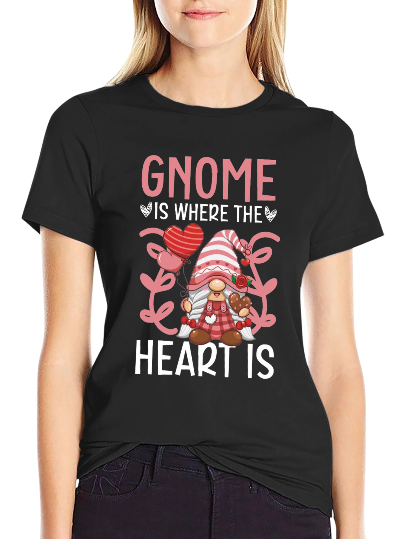 Gnome Is Where The Heart Is Valentines Day T-Shirt