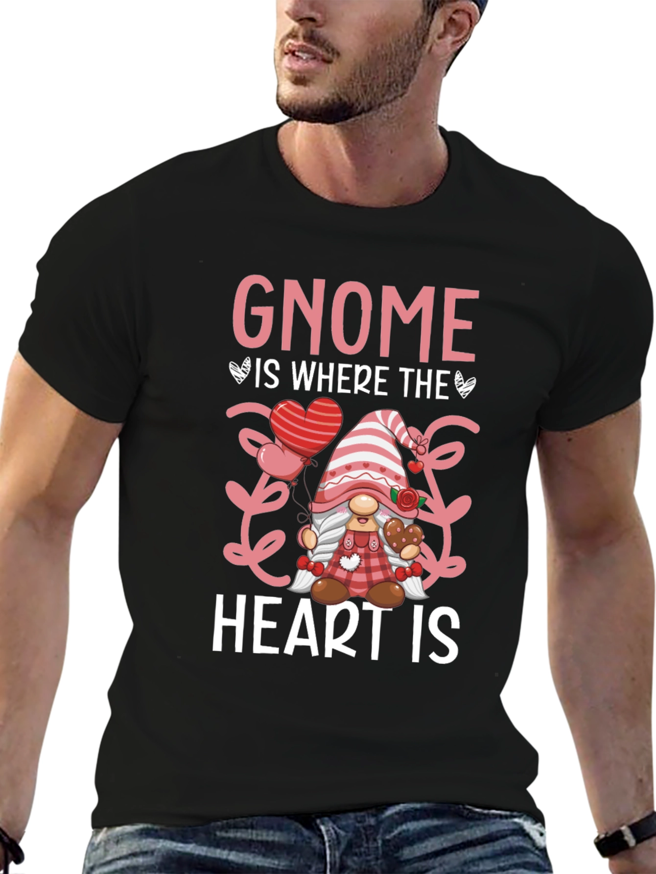 Gnome Is Where The Heart Is Valentines Day T-Shirt