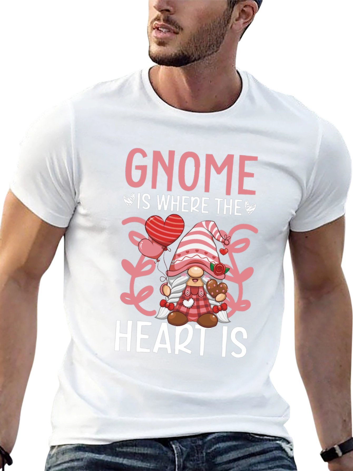 Gnome Is Where The Heart Is Valentines Day T-Shirt