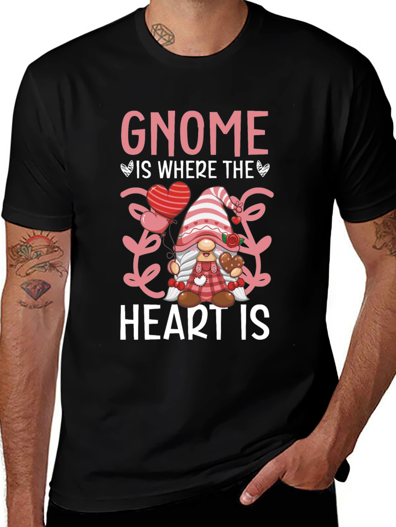 Gnome Is Where The Heart Is Valentines Day T-Shirt