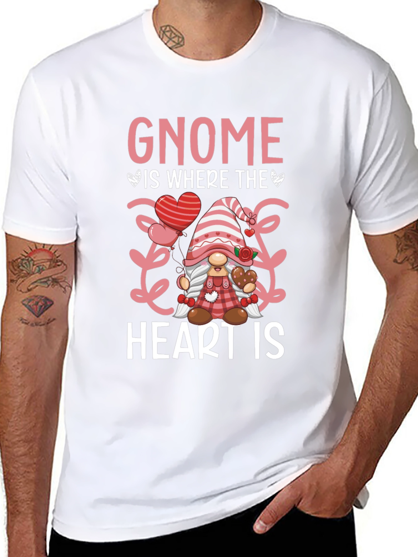 Gnome Is Where The Heart Is Valentines Day T-Shirt