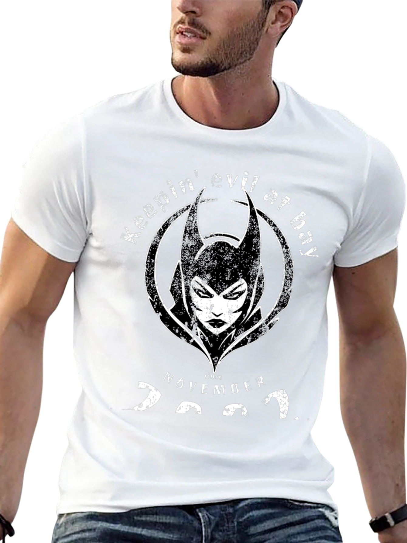 Keeping Evil at Bay Novelty Graphic T-Shirt