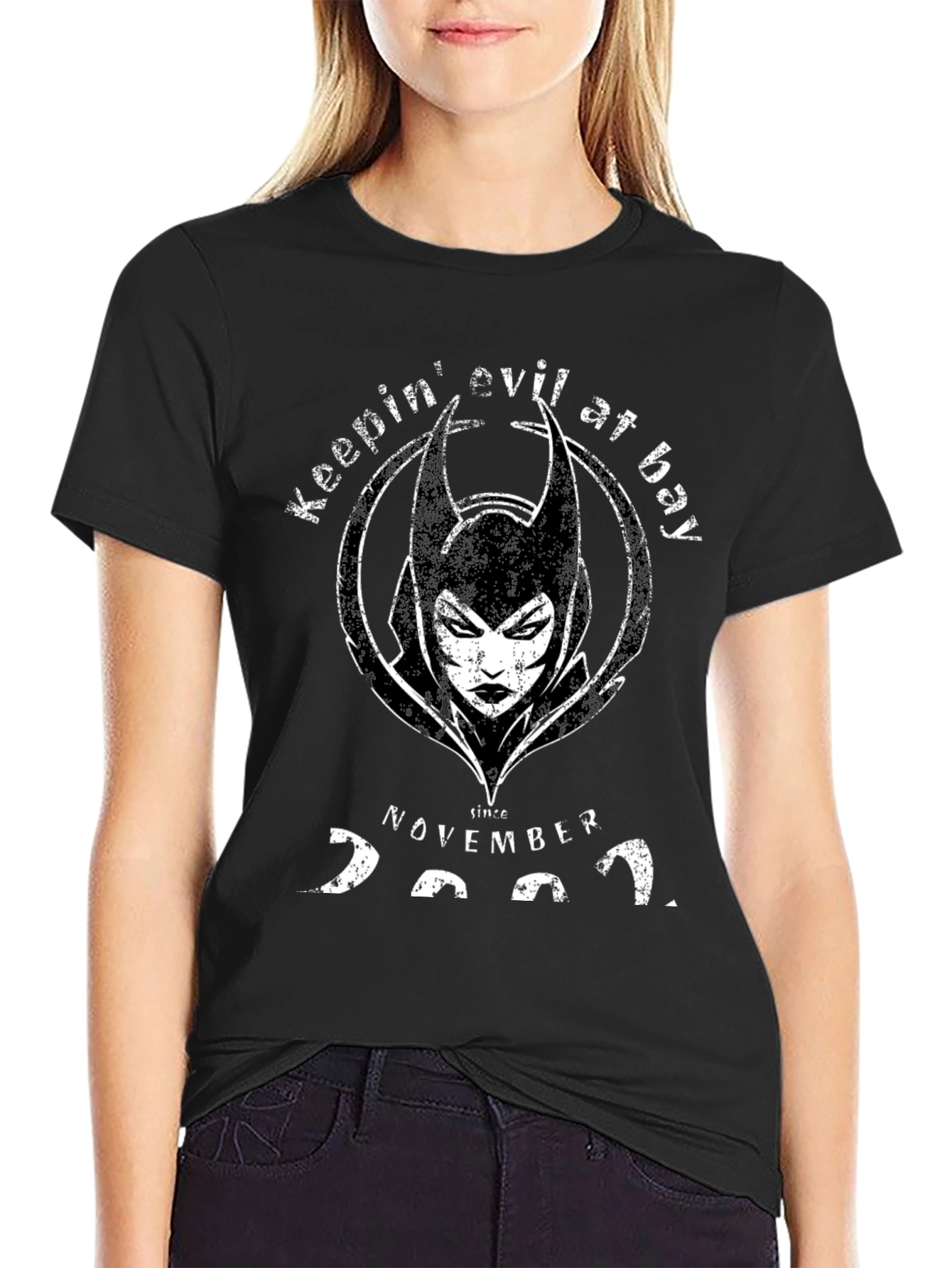 Keeping Evil at Bay Novelty Graphic T-Shirt