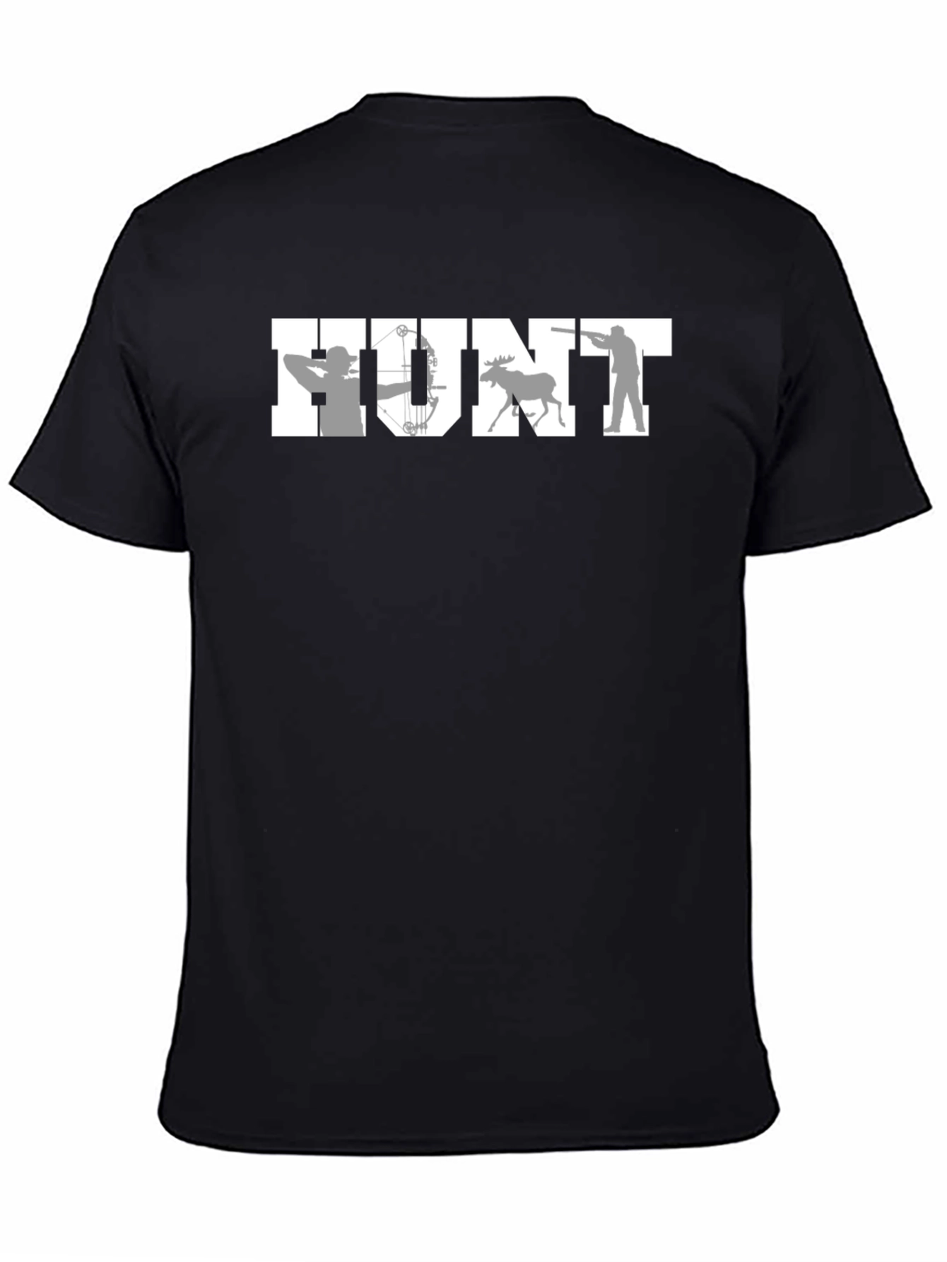 HUNT Graphic T-Shirt Hunting Bow Moose Rifle Tee