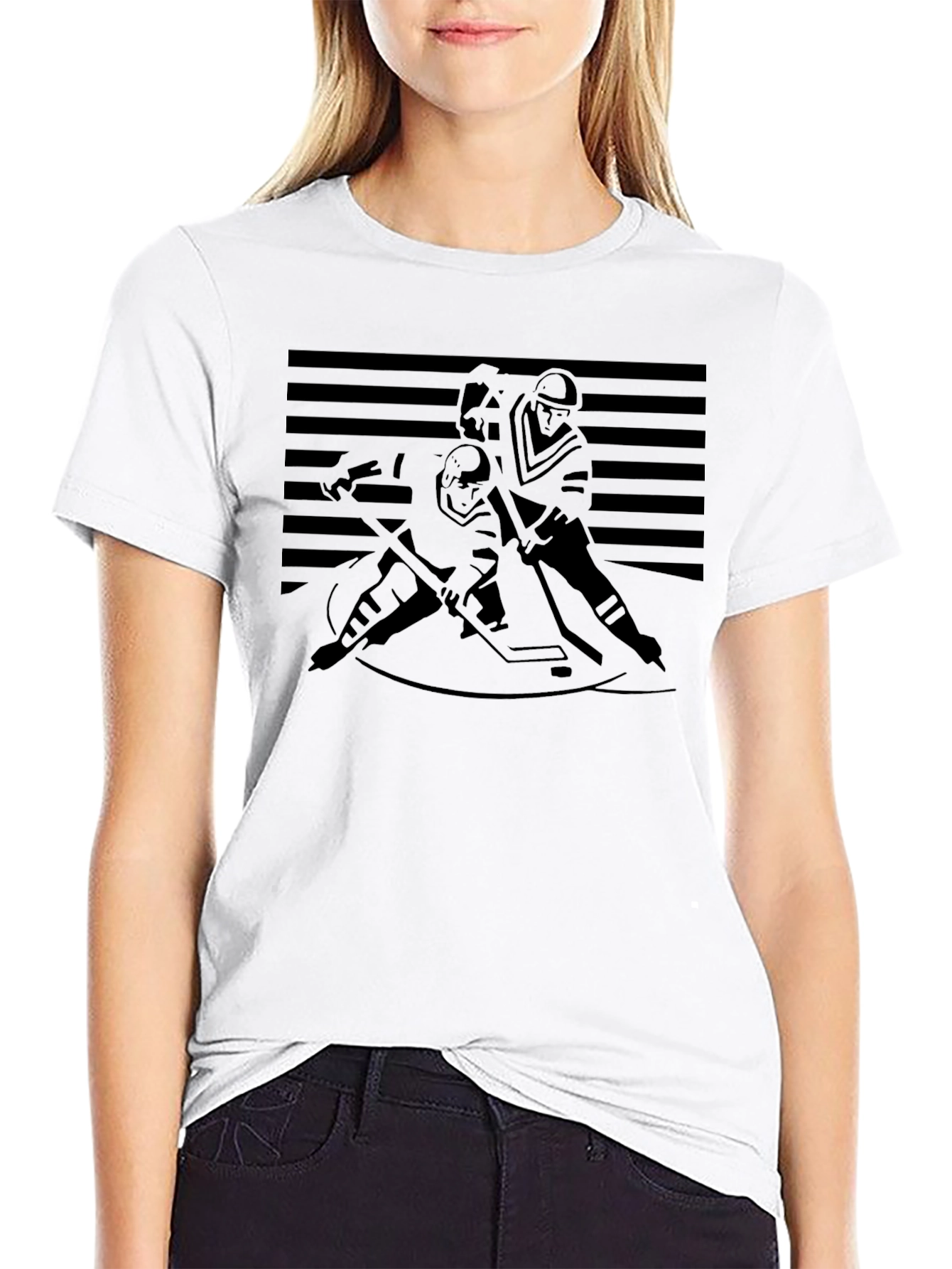 Hockey Silhouette Graphic T-Shirt