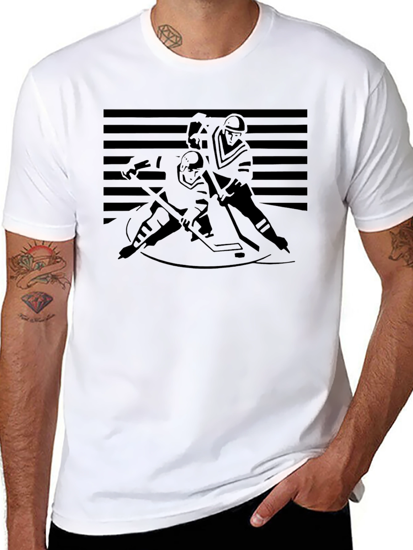 Hockey Silhouette Graphic T-Shirt