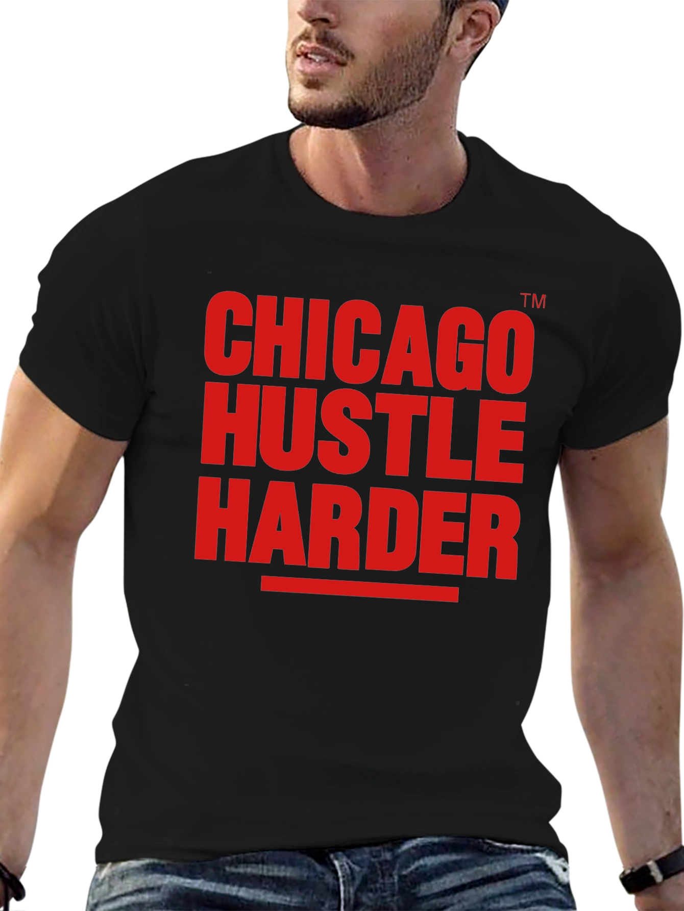 Chicago Hustle Harder Graphic T-Shirt