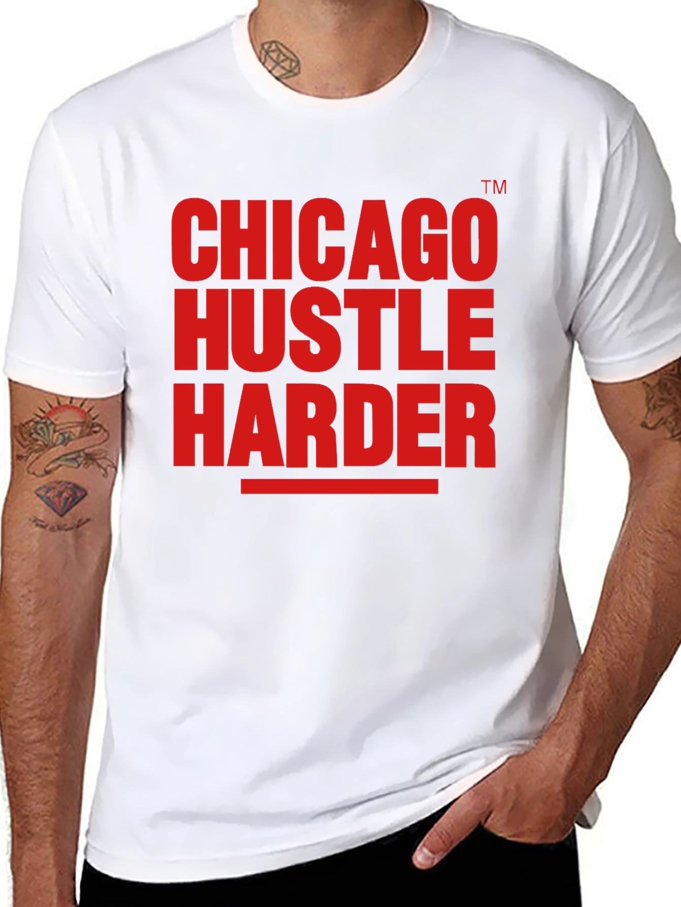 Chicago Hustle Harder Graphic T-Shirt