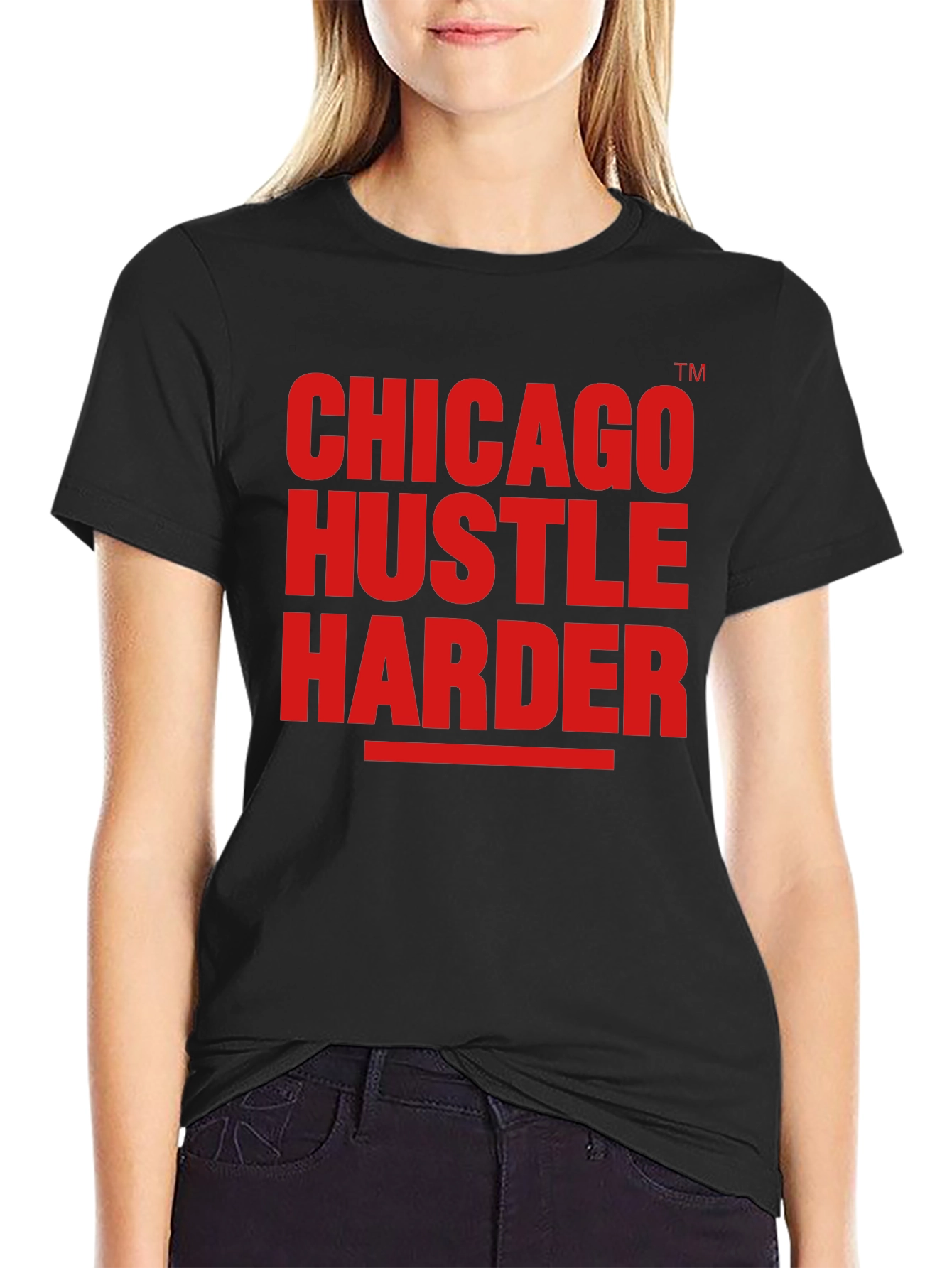 Chicago Hustle Harder Graphic T-Shirt