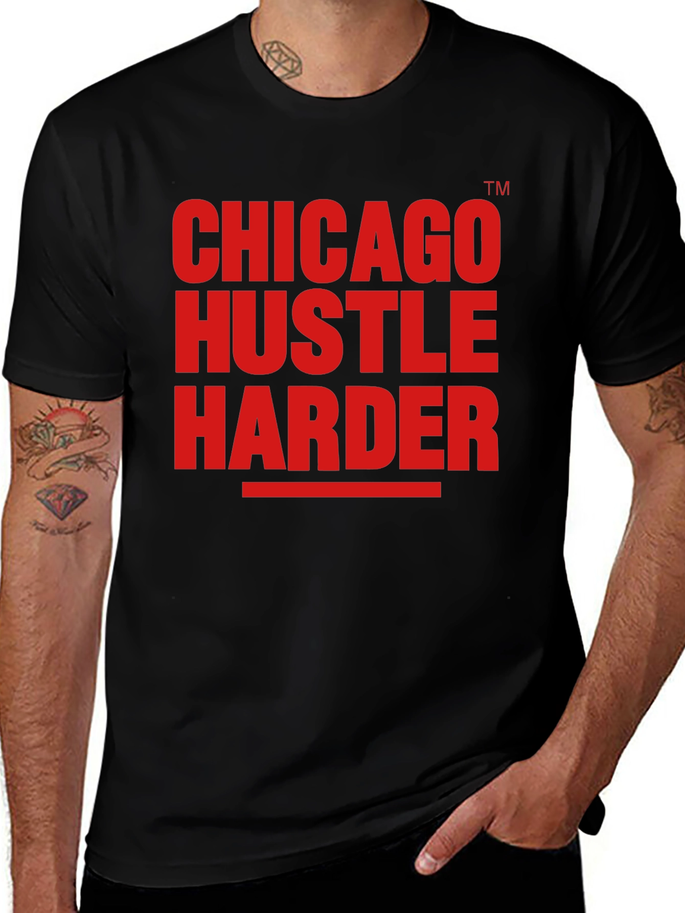 Chicago Hustle Harder Graphic T-Shirt