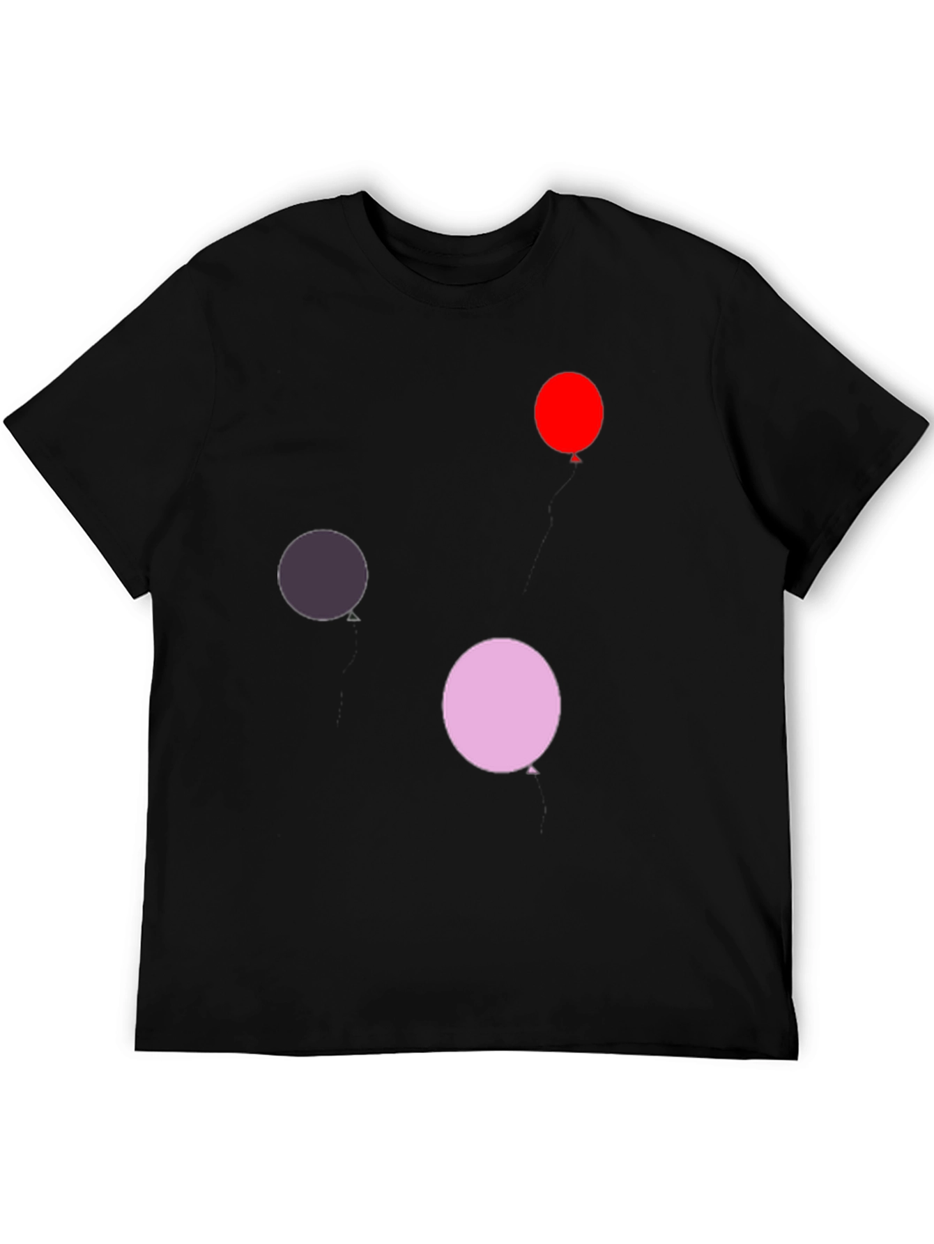 Fun Balloon Print Black T-Shirt