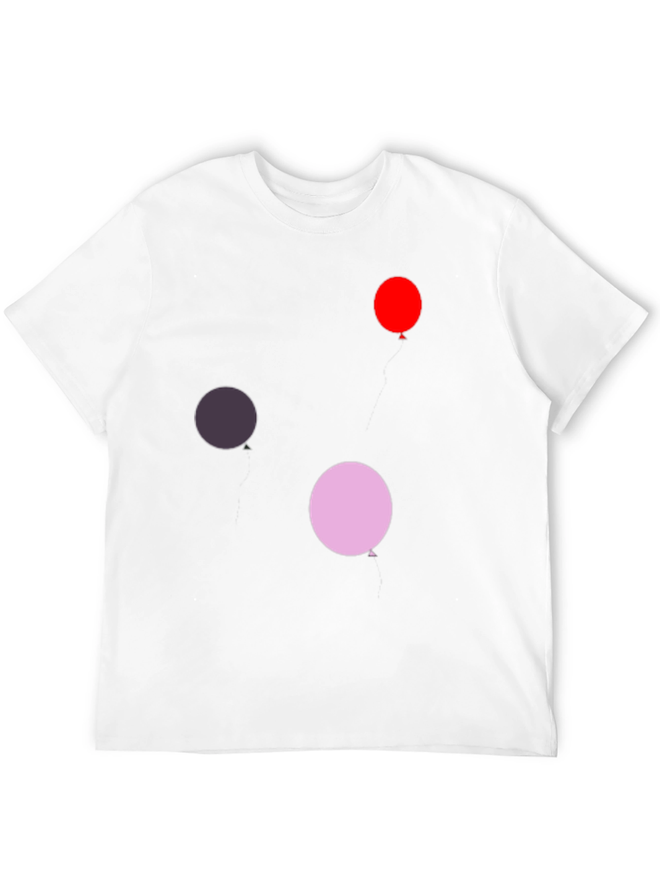 Fun Balloon Print Black T-Shirt