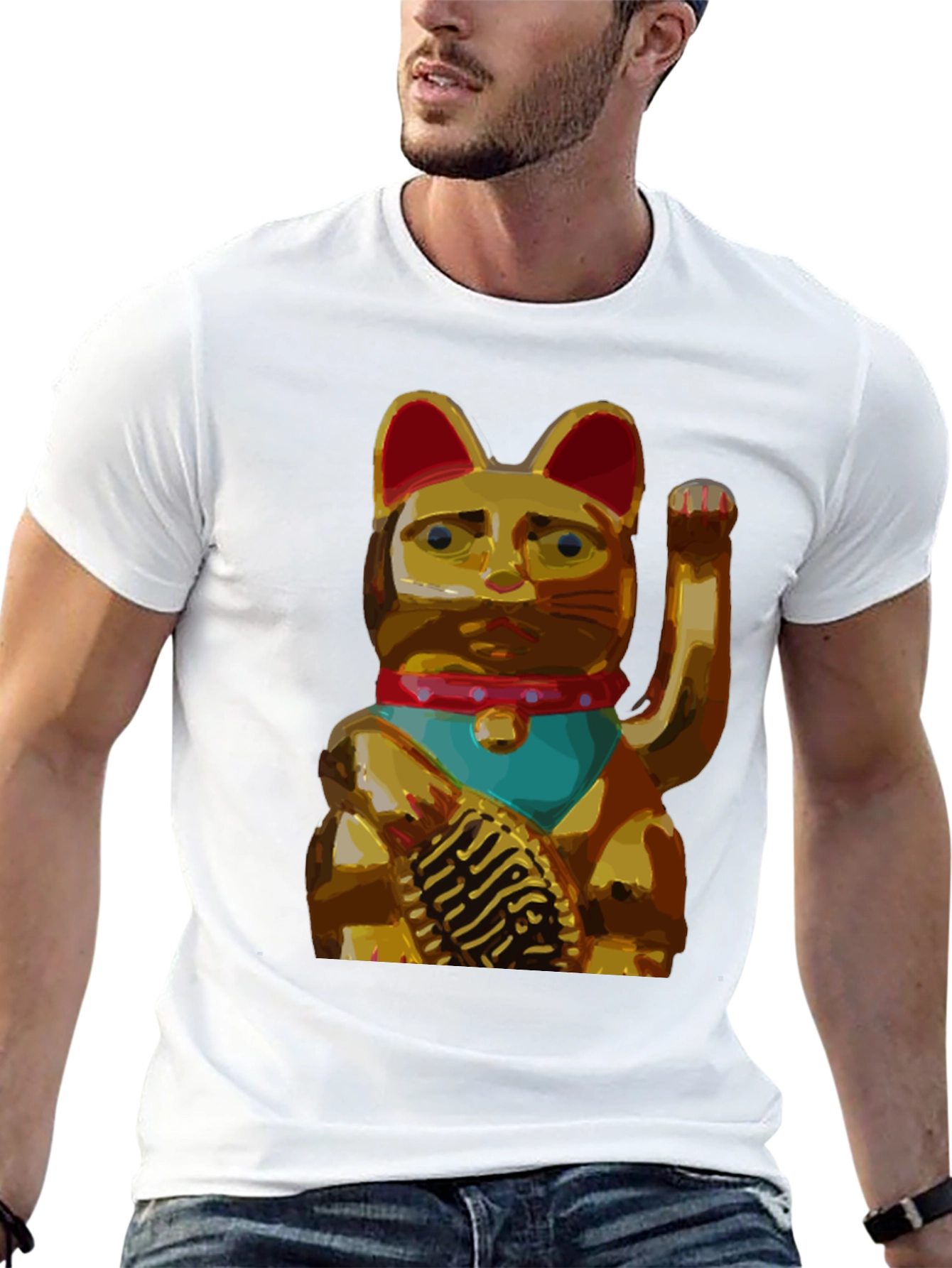 Lucky Cat Graphic Tee - Black