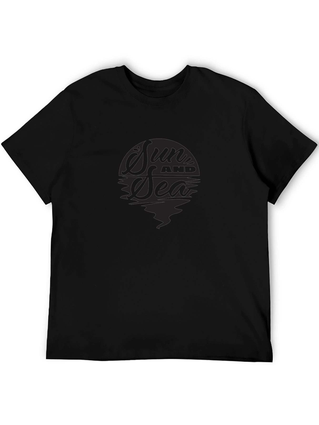 Sun and Sea Black Graphic T-Shirt
