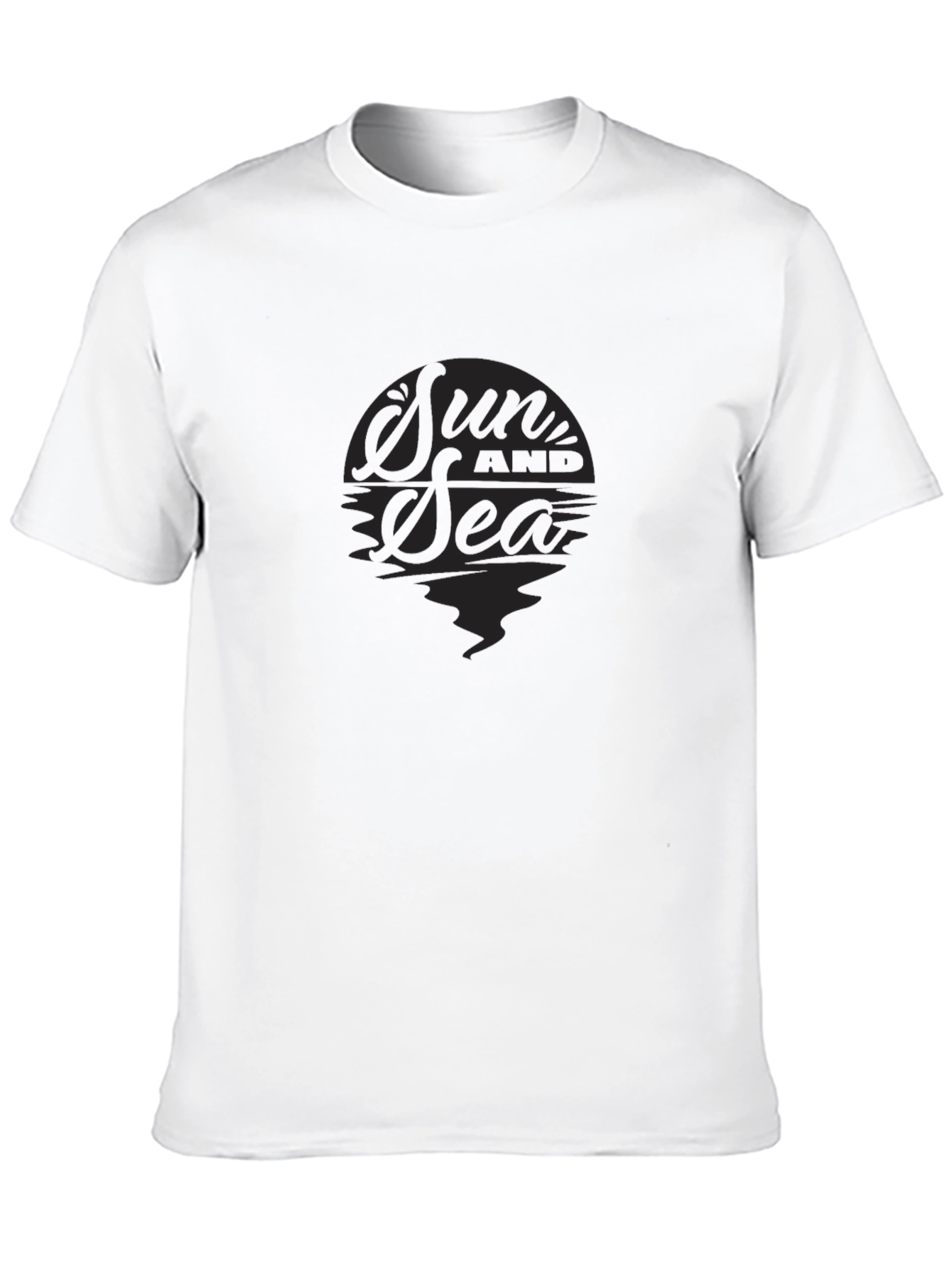 Sun and Sea Black Graphic T-Shirt
