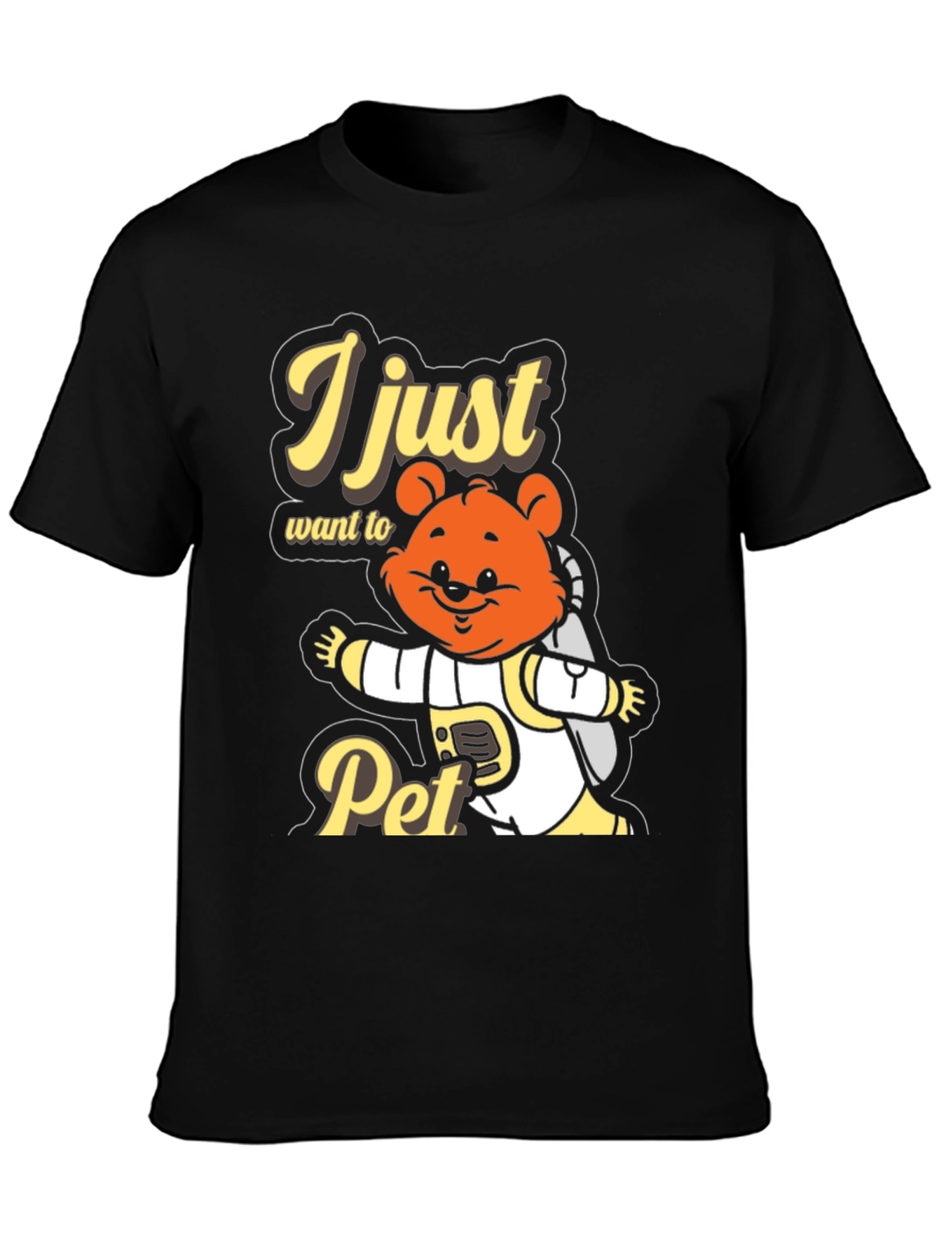 I Just Want To Pet T-Shirt Cute Bear Astronaut