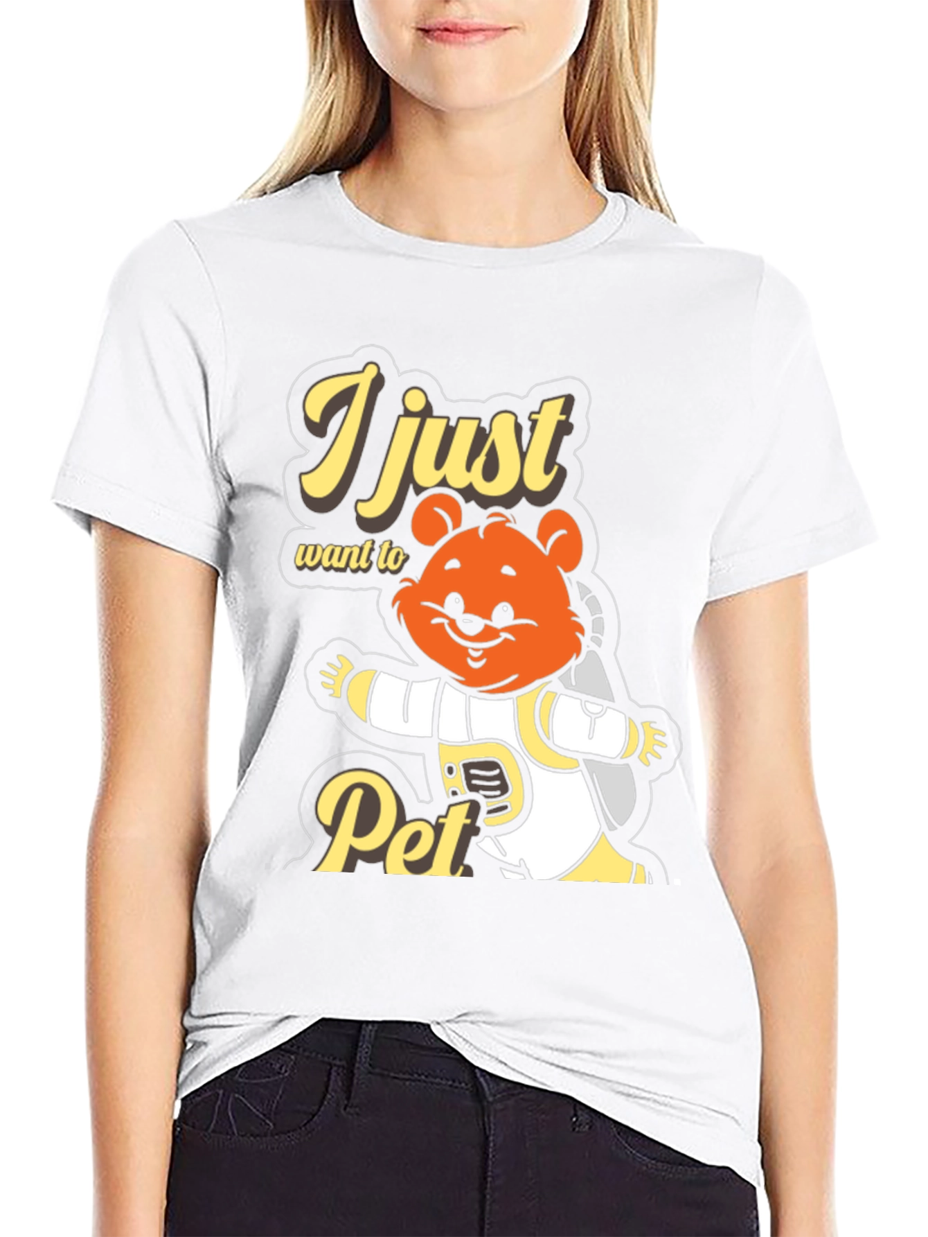 I Just Want To Pet T-Shirt Cute Bear Astronaut
