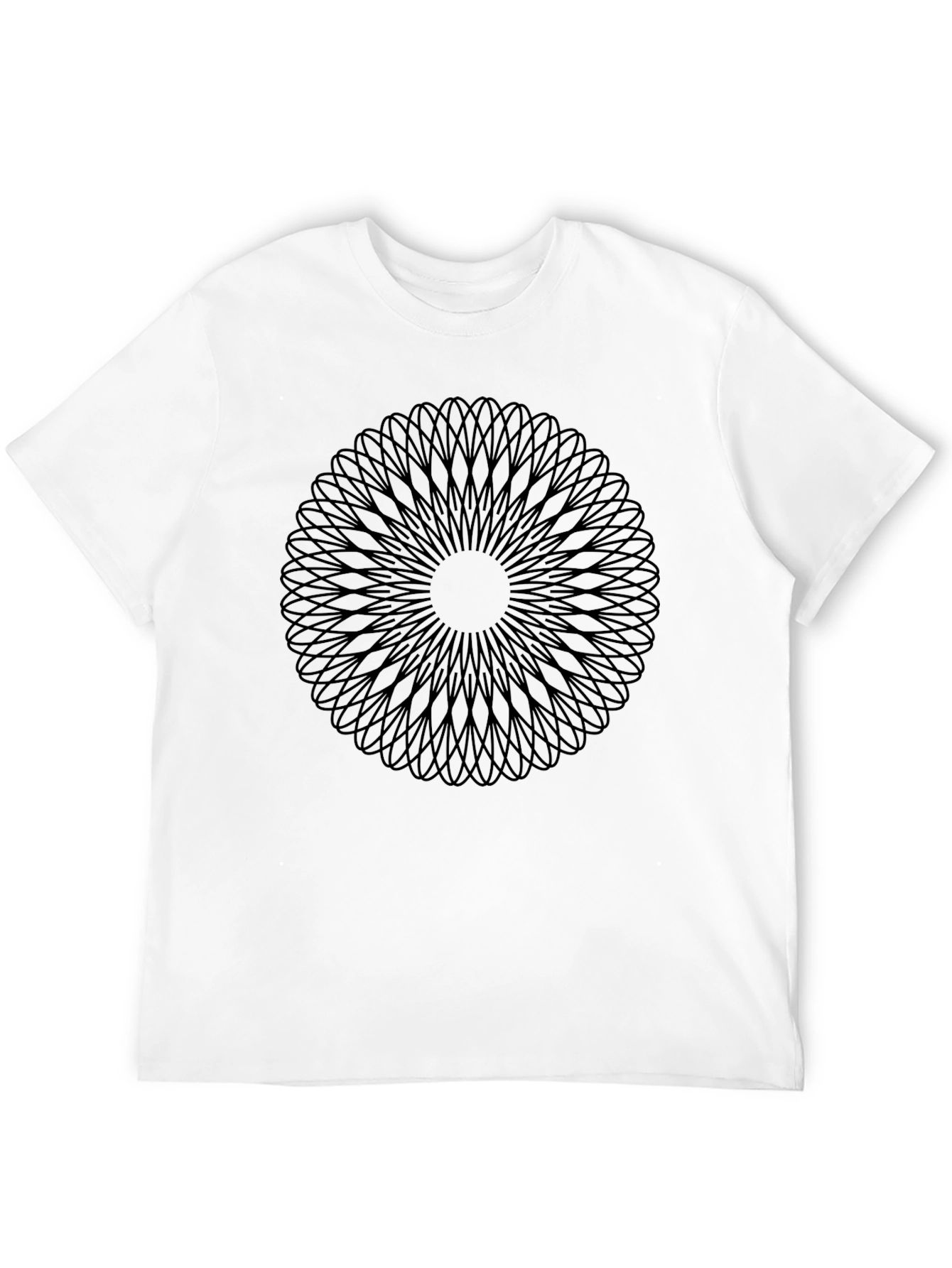 Geometric Mandala Graphic Black T-Shirt