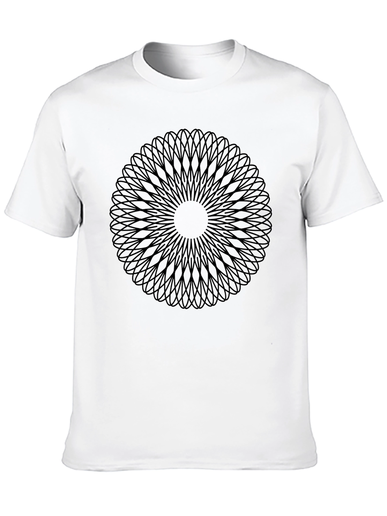 Geometric Mandala Graphic Black T-Shirt